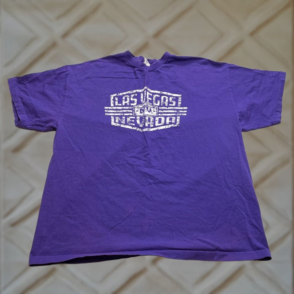 Vintage Alstyle Apparel & Activewear Shirt Mens 2XL Purple Las Vegas Nevada Logo Tee T-Shirt Crew Neck Short Sleeve Size US XXL / EU 58 / 5 - 1 Thumbnail
