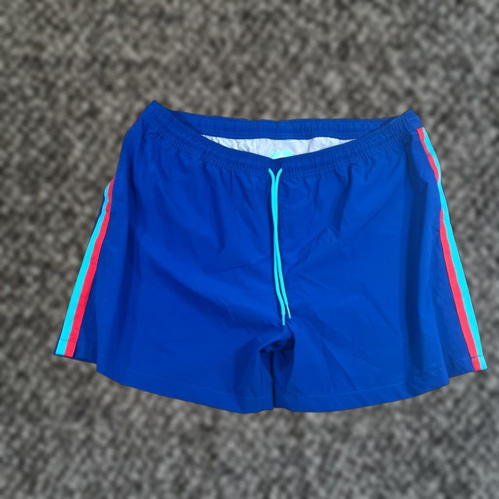 Chubbies Chubbies Swim Trunks Board Shorts Men 2XL Multicolor Striped Lined Nylon Polyester Spandex Alligator Flag Back Pocket Drawstring Pockets 5.5" Size US 39 - 1 Thumbnail