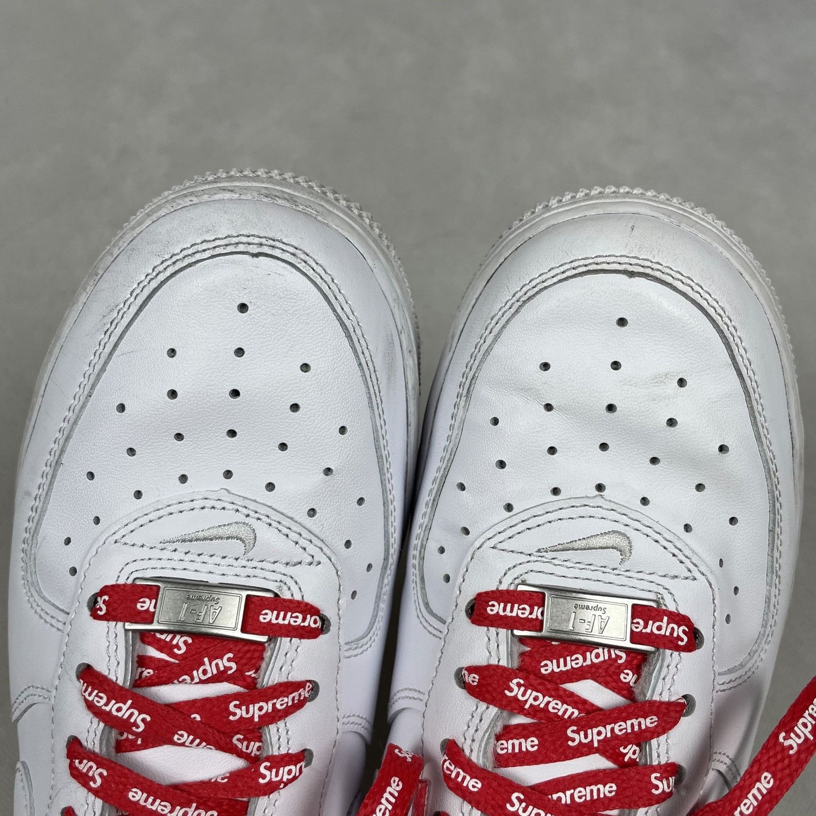 Nike × Supreme Nike Air Force 1 Low SP CU9225-100 Men White Leather Shoes 7 Size US 7 / EU 40 - 5 Thumbnail
