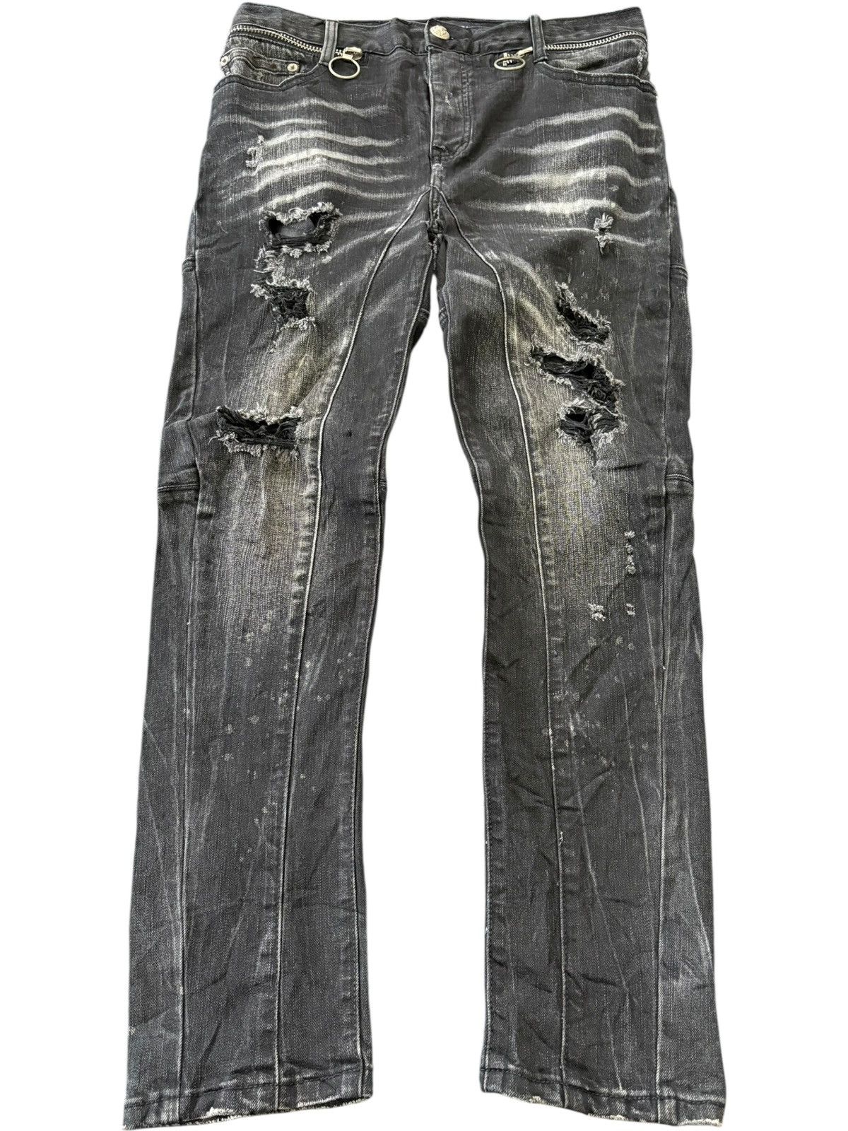 Philipp Plein RARE Philipp Plein Illegal Fight Club Punk Distressed Jeans Size US 32 / EU 48 - 1 Thumbnail