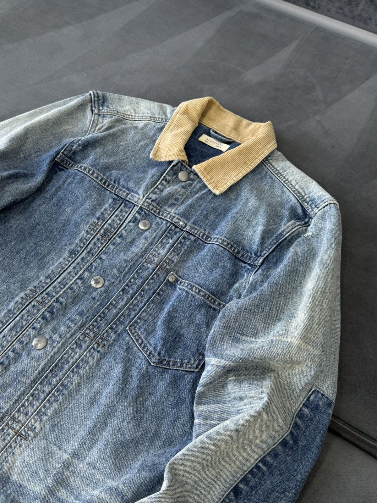 Allsaints Allsaints Patchwork Factory Distressed Y2K Denim Jacket Size M / US 6-8 / IT 42-44 - 6 Thumbnail
