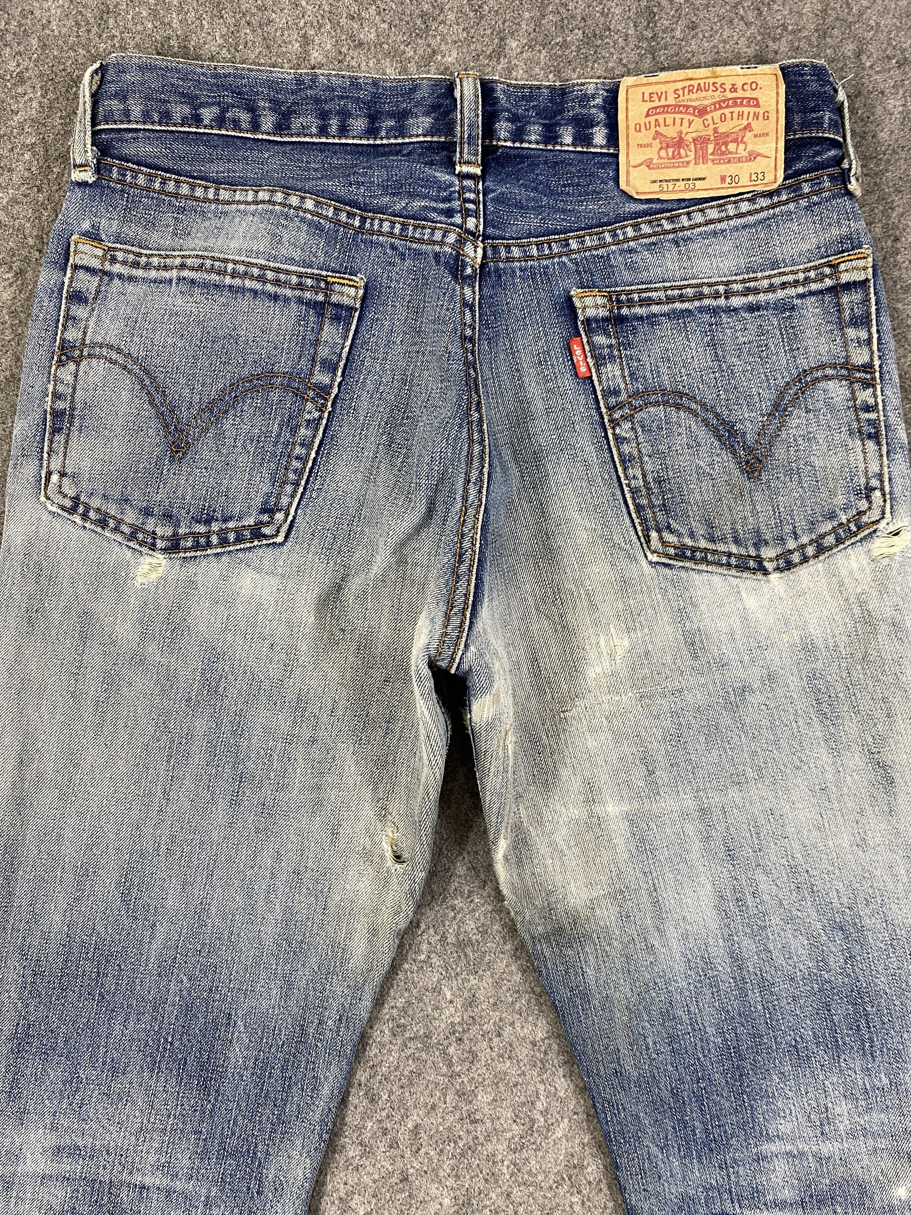 Levi's Faded Blue Vintage Levis 517 Flare Jeans 30x30 - JN3217 Size US 30 / EU 46 - 4 Thumbnail