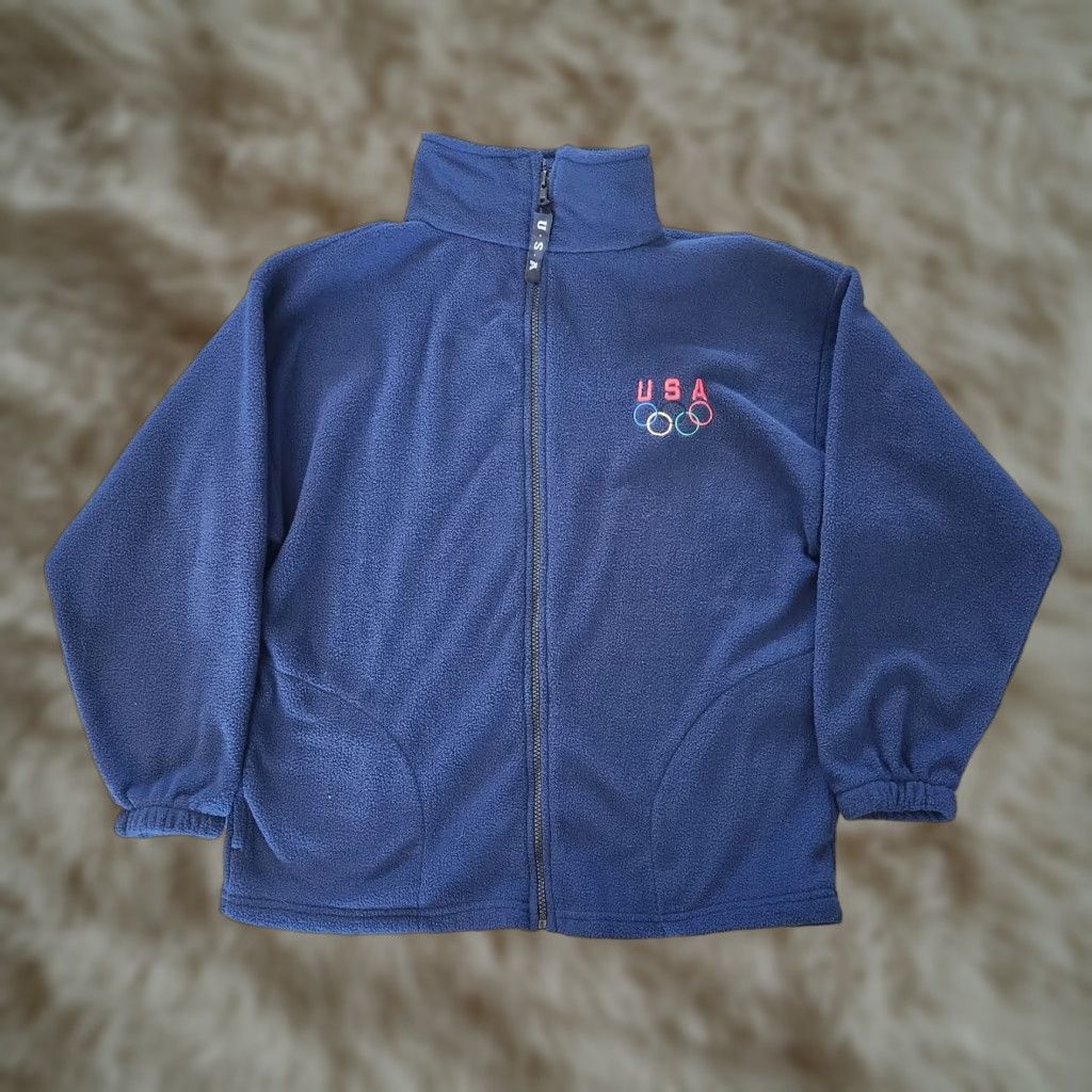 Vintage VINTAGE Team USA Olympics Fleece Zip-up Jacket Men’s Made In The USA Size M Blue Embroidered Logo Zipper Full Zip Constant Size US M / EU 48-50 / 2 - 1 Thumbnail