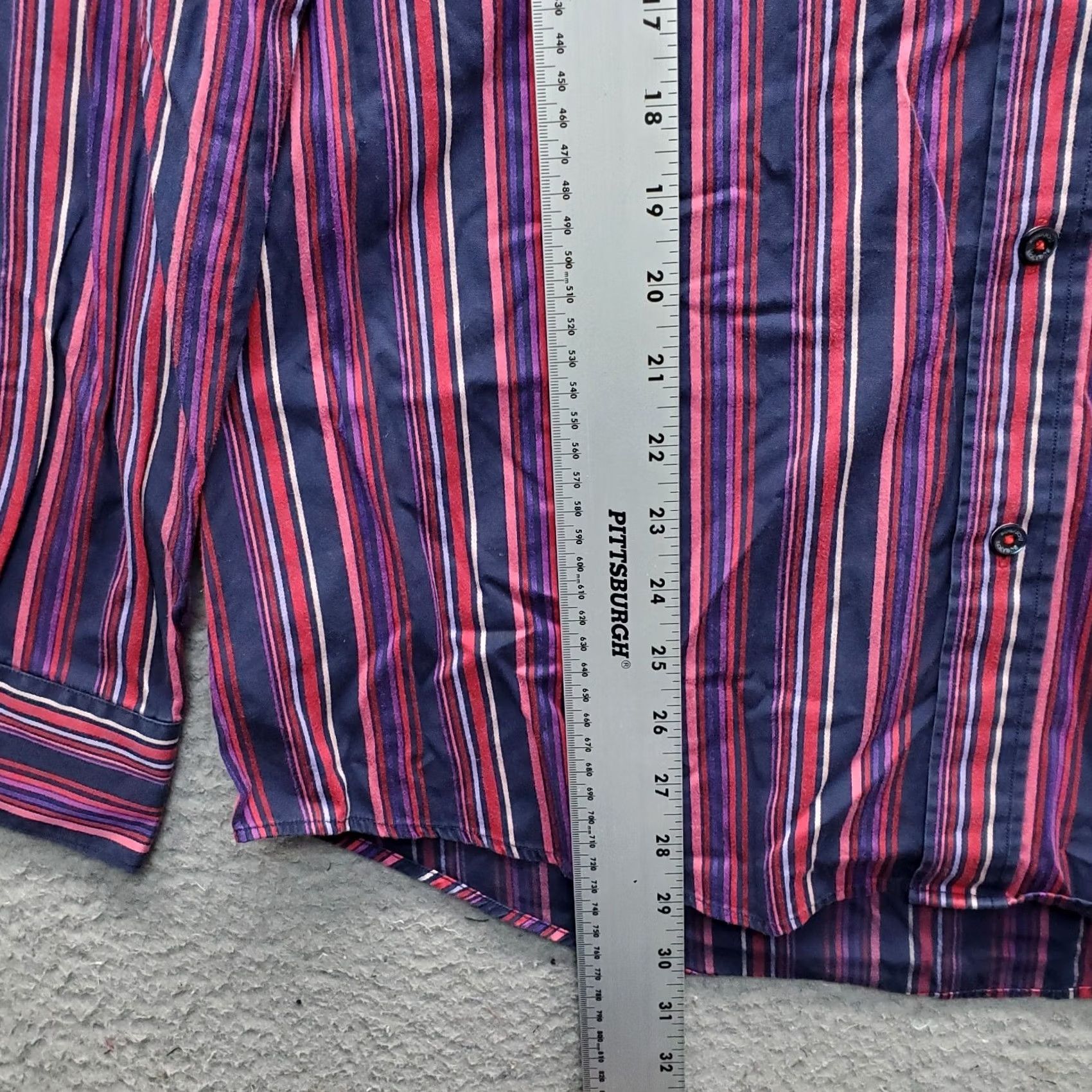 BUGATCHI Bugatchi Uomo Shirt Mens XL Multicolor Striped Long Sleeve Collared Button Up Regular Fit Size US XL / EU 56 / 4 - 3 Thumbnail