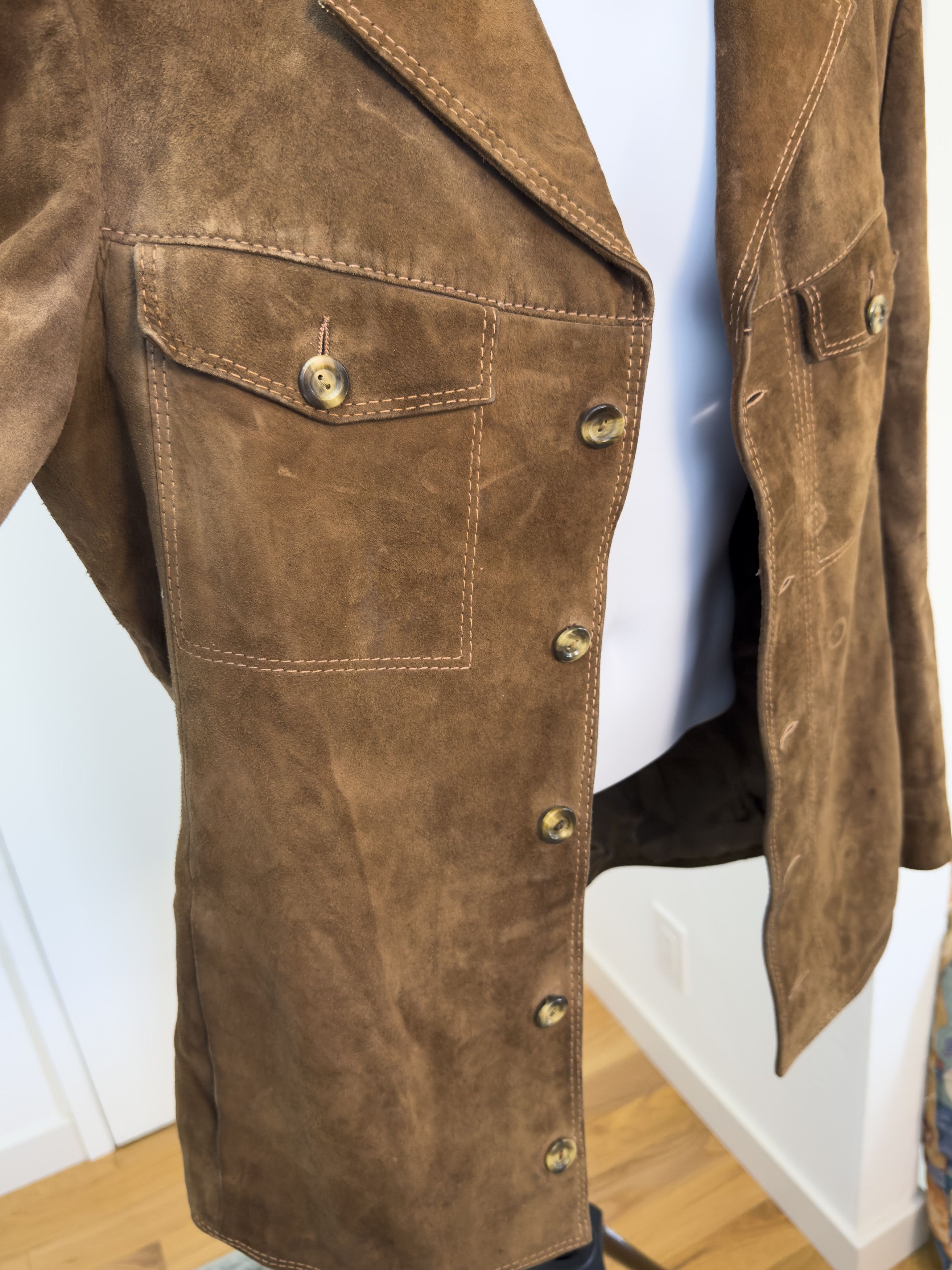 Other Vintage Brown Suede Leather Field Jacket Italy Sourced Size US M / EU 48-50 / 2 - 2 Thumbnail