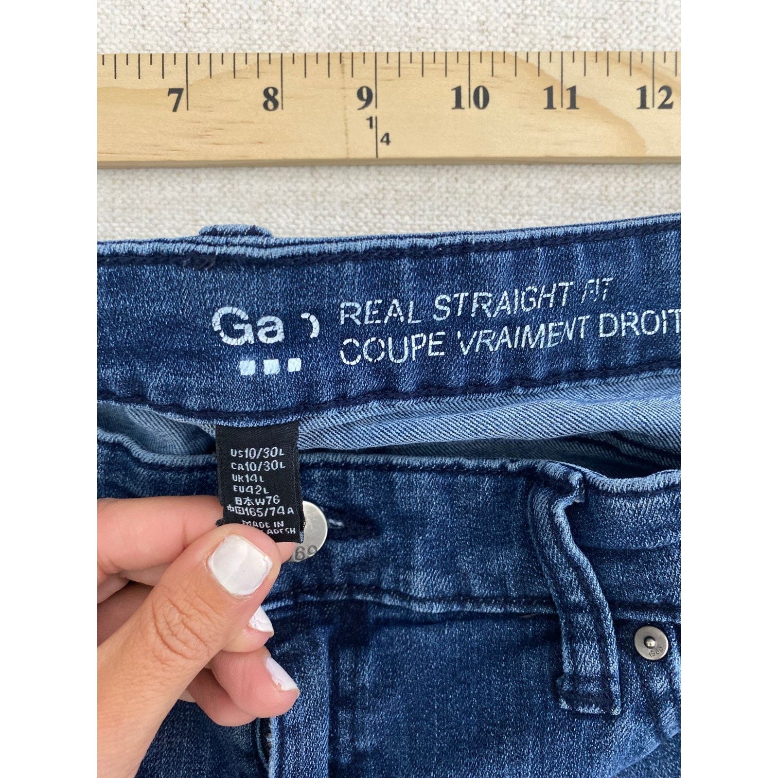 Gap Gap Jeans Womens 10 Blue Denim Regular Real Straight Fit Size 32" / US 10 / IT 46 - 7 Thumbnail