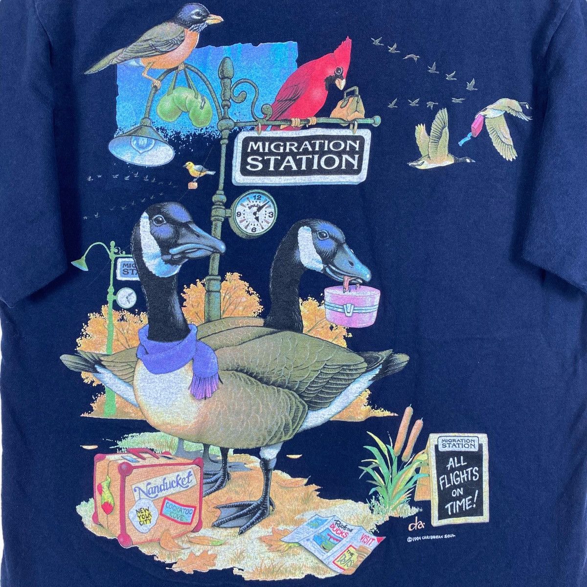 Vintage Vintage 90's CARRIBBEAN SOUL Migration Station Graphic Tee Size US M / EU 48-50 / 2 - 2 Thumbnail