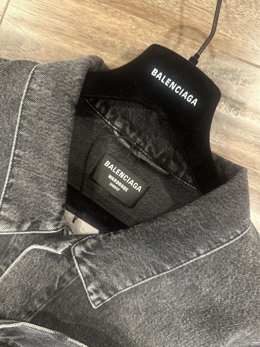 Balenciaga Balenciaga Matalica Denim Jacket Size US XL / EU 56 / 4 - 10 Thumbnail