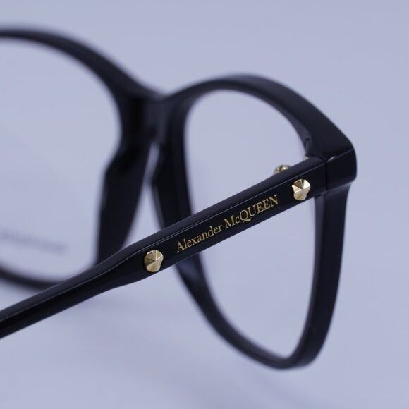 Alexander McQueen Alexander McQueen AM0191O 001 Eyeglasses Shiny Black 54mm Size ONE SIZE - 5 Thumbnail