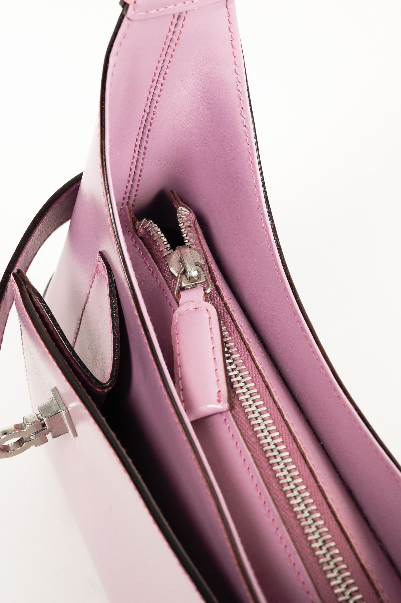 Salvatore Ferragamo Salvatore Ferragamo Hobo Lilac Leather Mini Shoulder Bag Size ONE SIZE - 9 Thumbnail