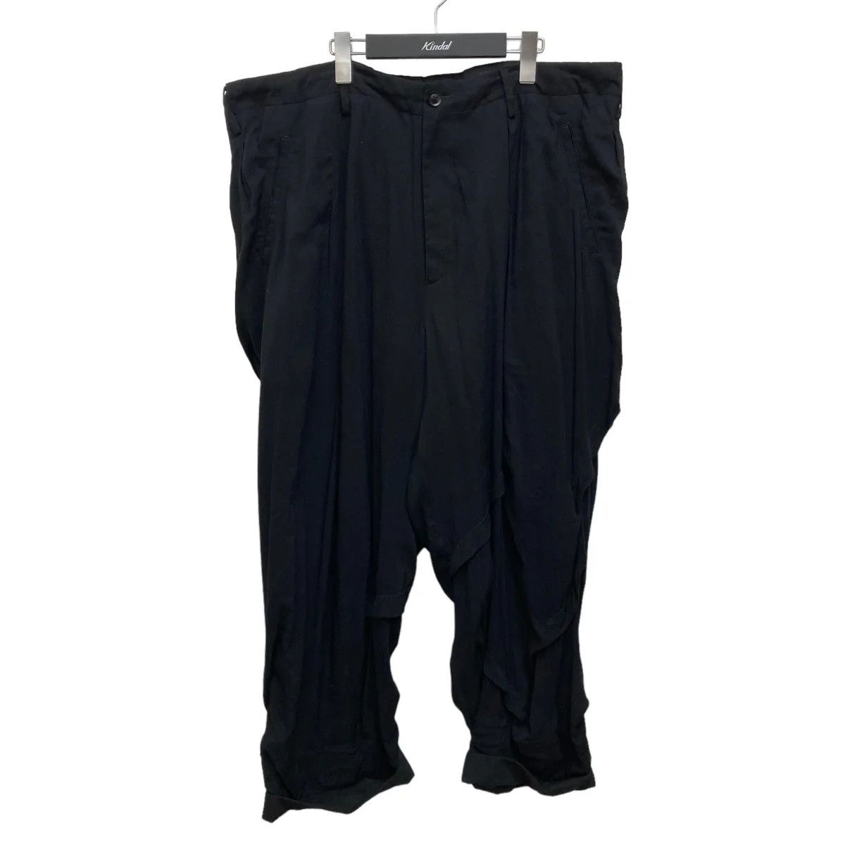 image of Yohji Yamamoto Pour Homme 23Ss Tapered Tuck Pants in Black, Men's (Size 41)