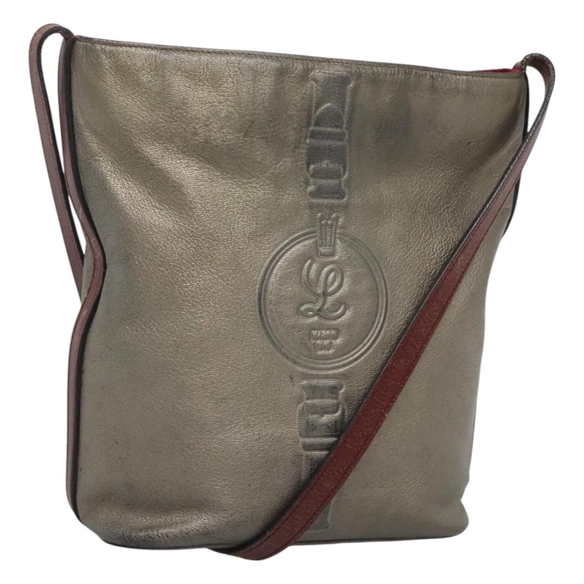 Loewe Shoulder Bag Leather Silver Auth Bs24622, Women's