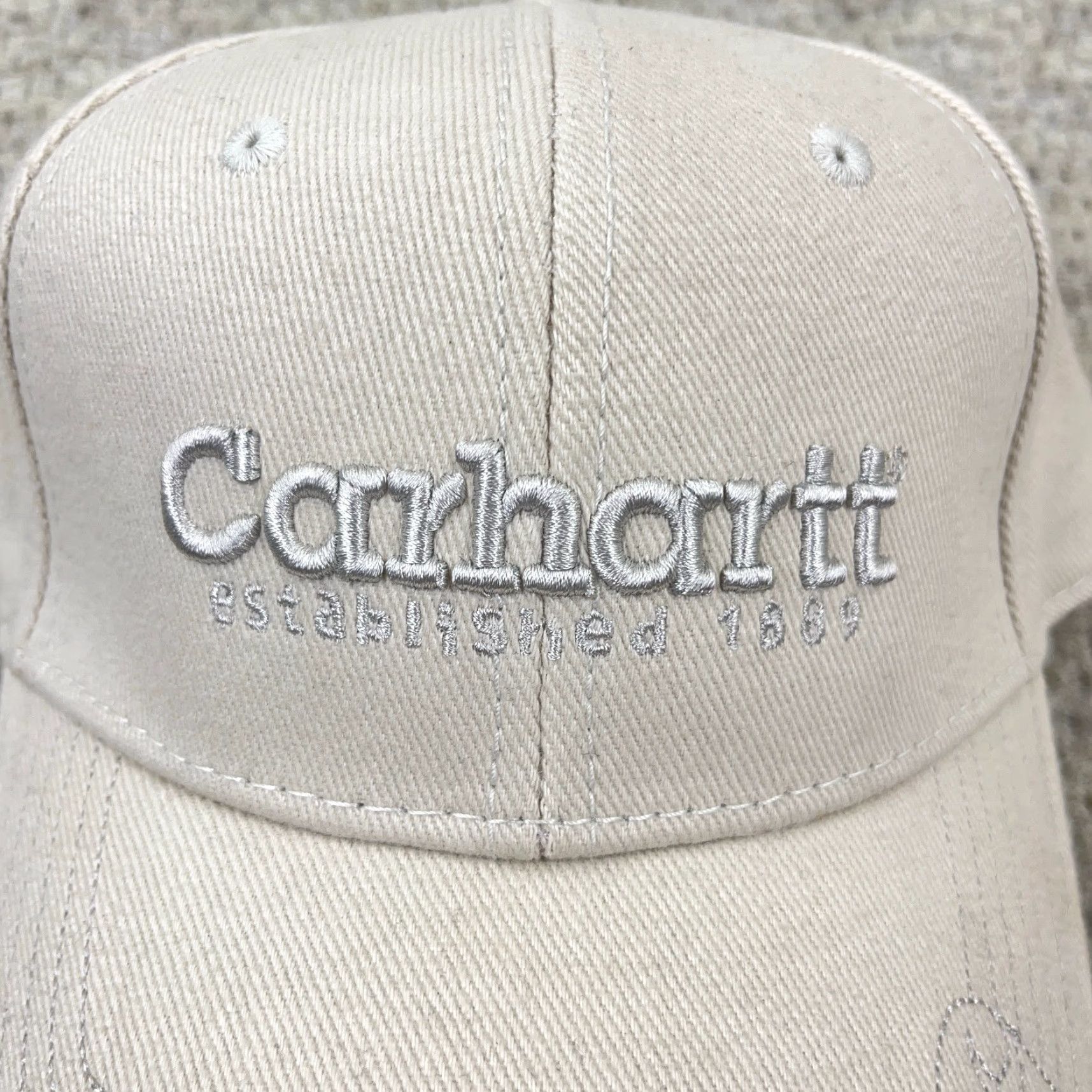 Carhartt VINTAGE Carhartt Baseball Cap Beige Adjustable Embroidered Logo 90s Men Size ONE SIZE - 4 Thumbnail
