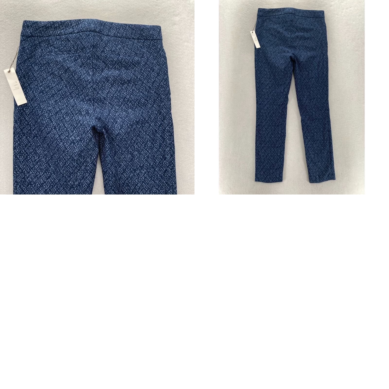 Vintage Crosby Madison Ankle Pants Women's 8 Navy Blue White Print Slim Leg Low Rise NWT Size 30" / US 8 / IT 44 - 9 Thumbnail