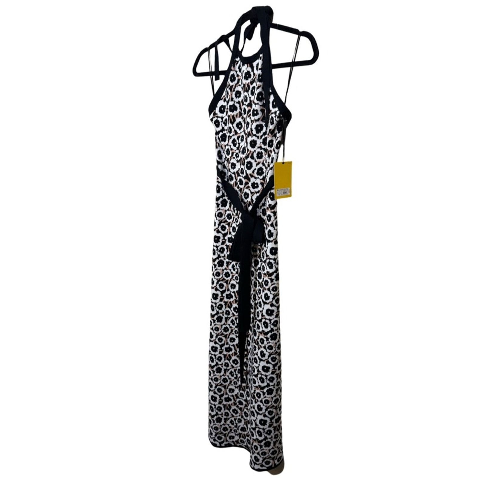 Diane von Furstenberg DVF Target Halter Tie Neck Poppy Knit Midi Dress Size XS Size XS / US 0-2 / IT 36-38 - 5 Thumbnail