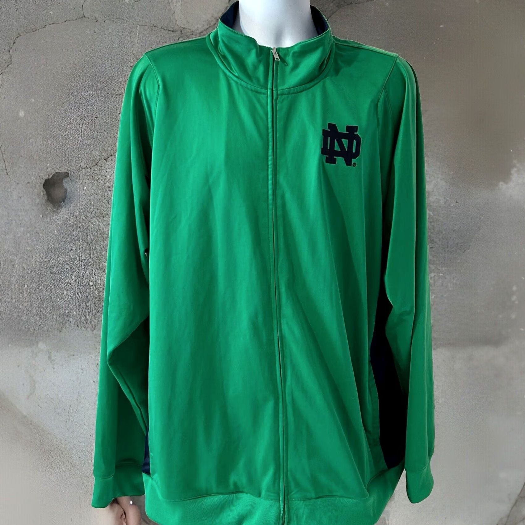 Logo 7 Vintage Notre Dame Full Zip Jacket Men 2XL Green Genuine Stuff Embroidered Logo Size US XXL / EU 58 / 5 - 4 Thumbnail