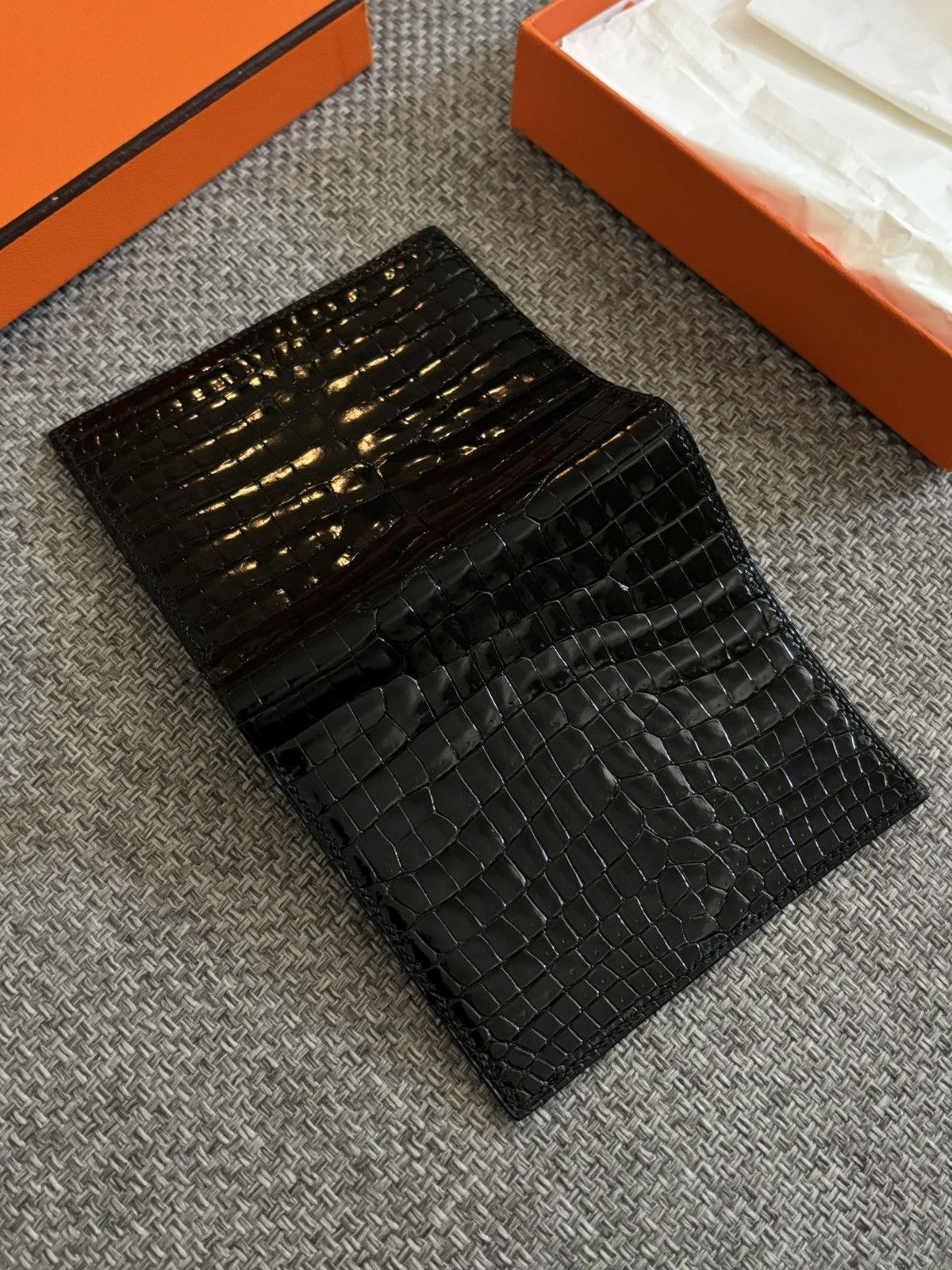 Hermes Hermès Black Crocodile Porosus Wallet Size ONE SIZE - 5 Thumbnail