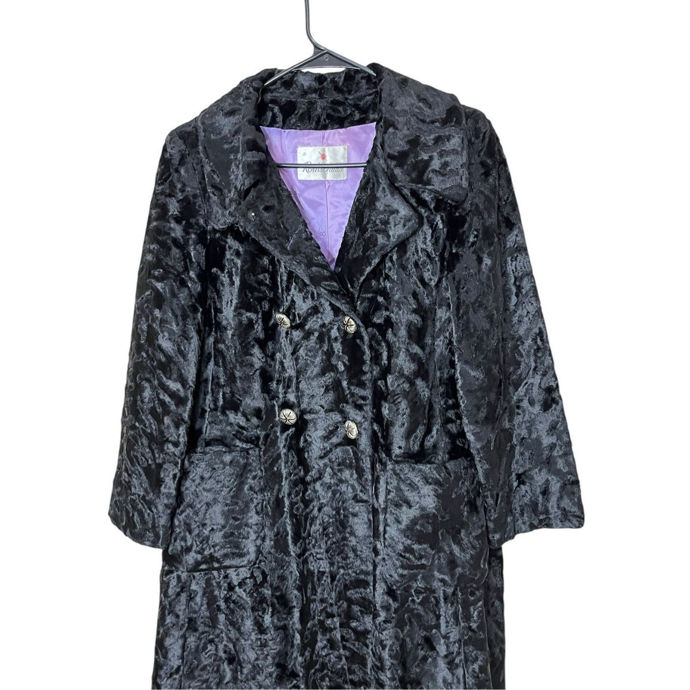 Other Vintage Rothschild 80s Velvet Double Breasted Coat Size S / US 4 / IT 40 - 2 Thumbnail