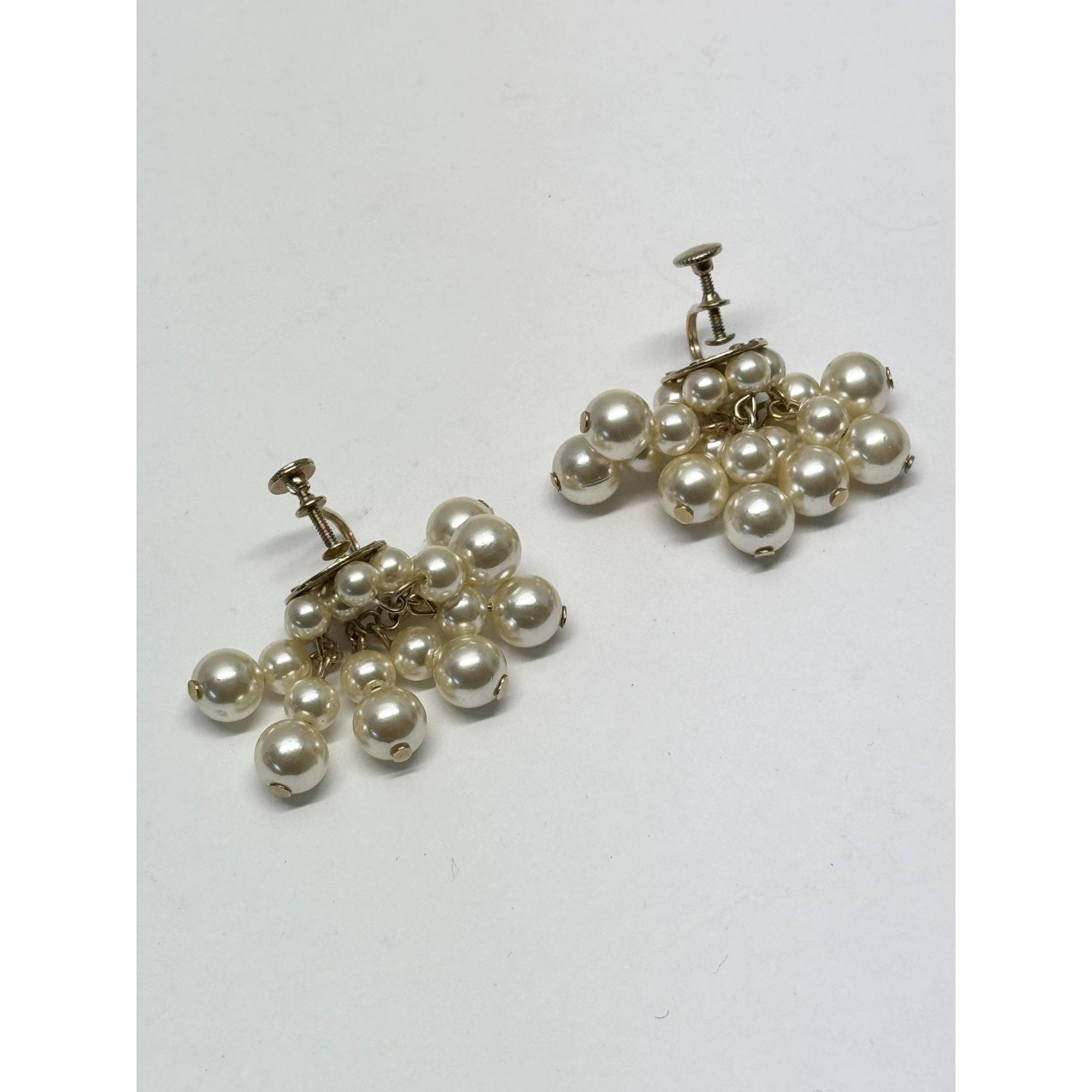 Vintage Vintage faux pearl dangle cluster earrings Size ONE SIZE - 4 Thumbnail