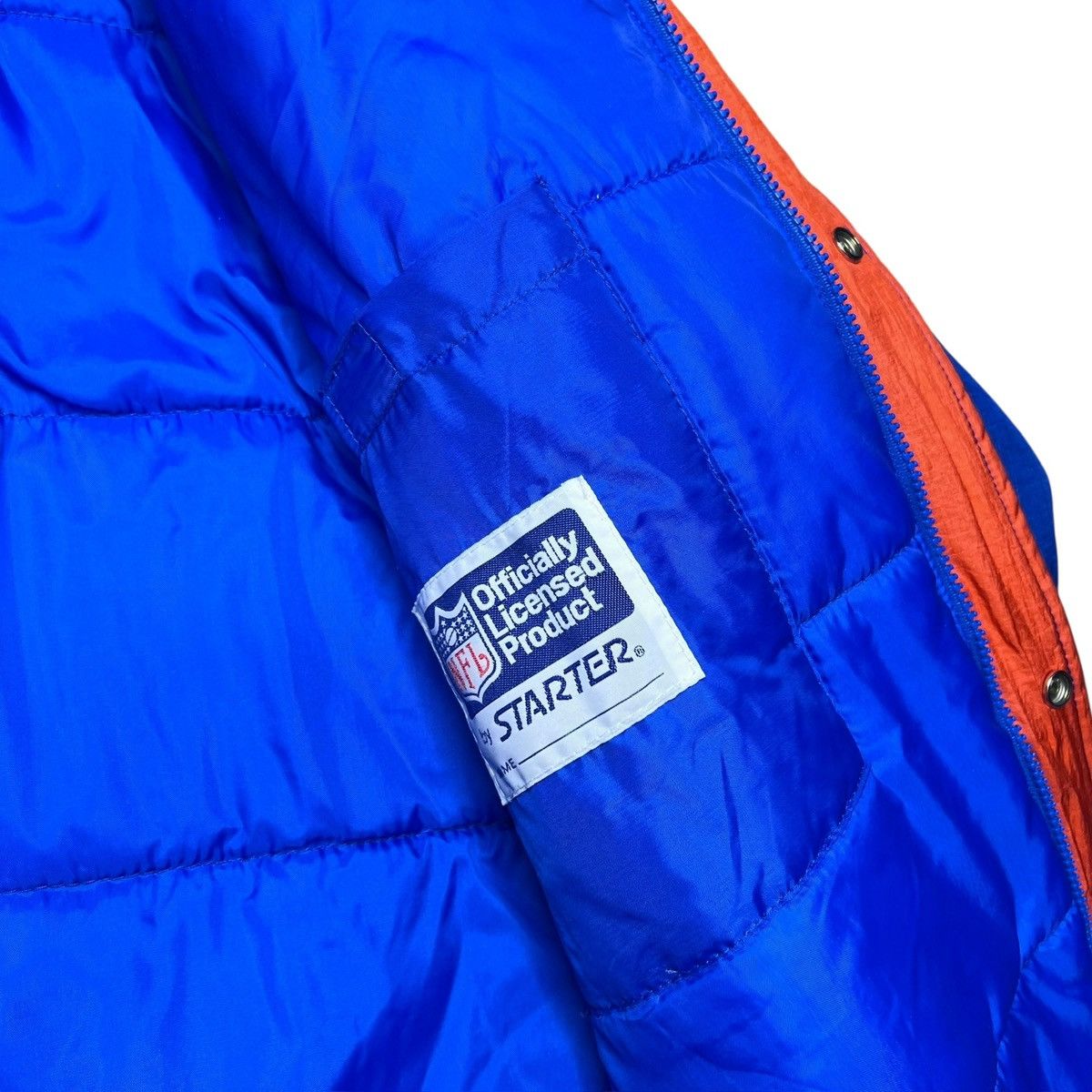 Starter Vintage 1990s NFL Denver Broncos Starter Blue Puffer Jacket Size US L / EU 52-54 / 3 - 5 Thumbnail