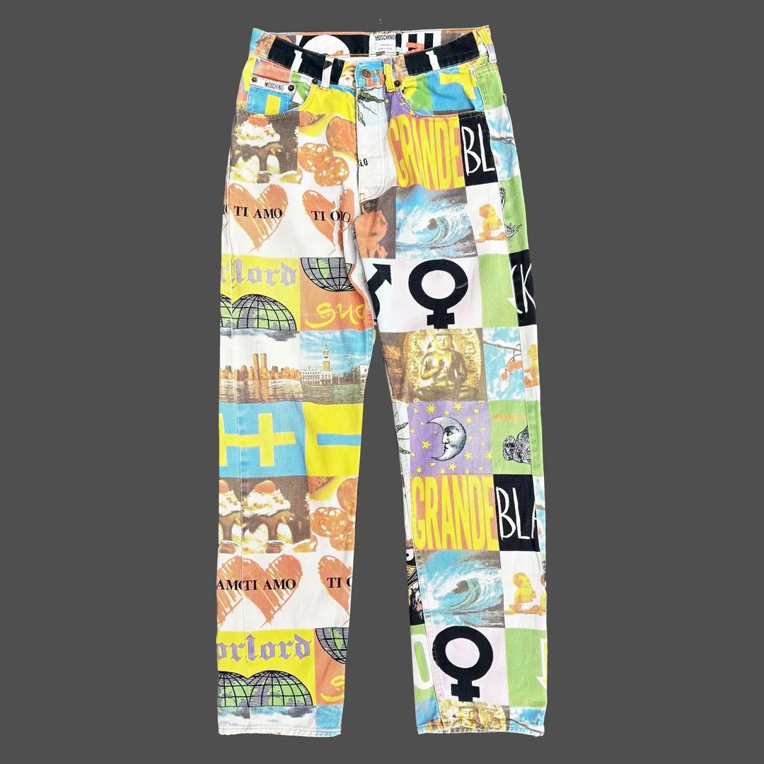 Moschino Moschino 1990 90s Vintage Opposites Pattern Designer Jeans Size 28" / US 6 / IT 42 - 1 Thumbnail