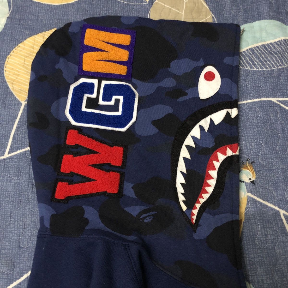 Bape OG Bape Blue Camo Full Zip Shark Hoodie Size US XL / EU 56 / 4 - 3 Thumbnail