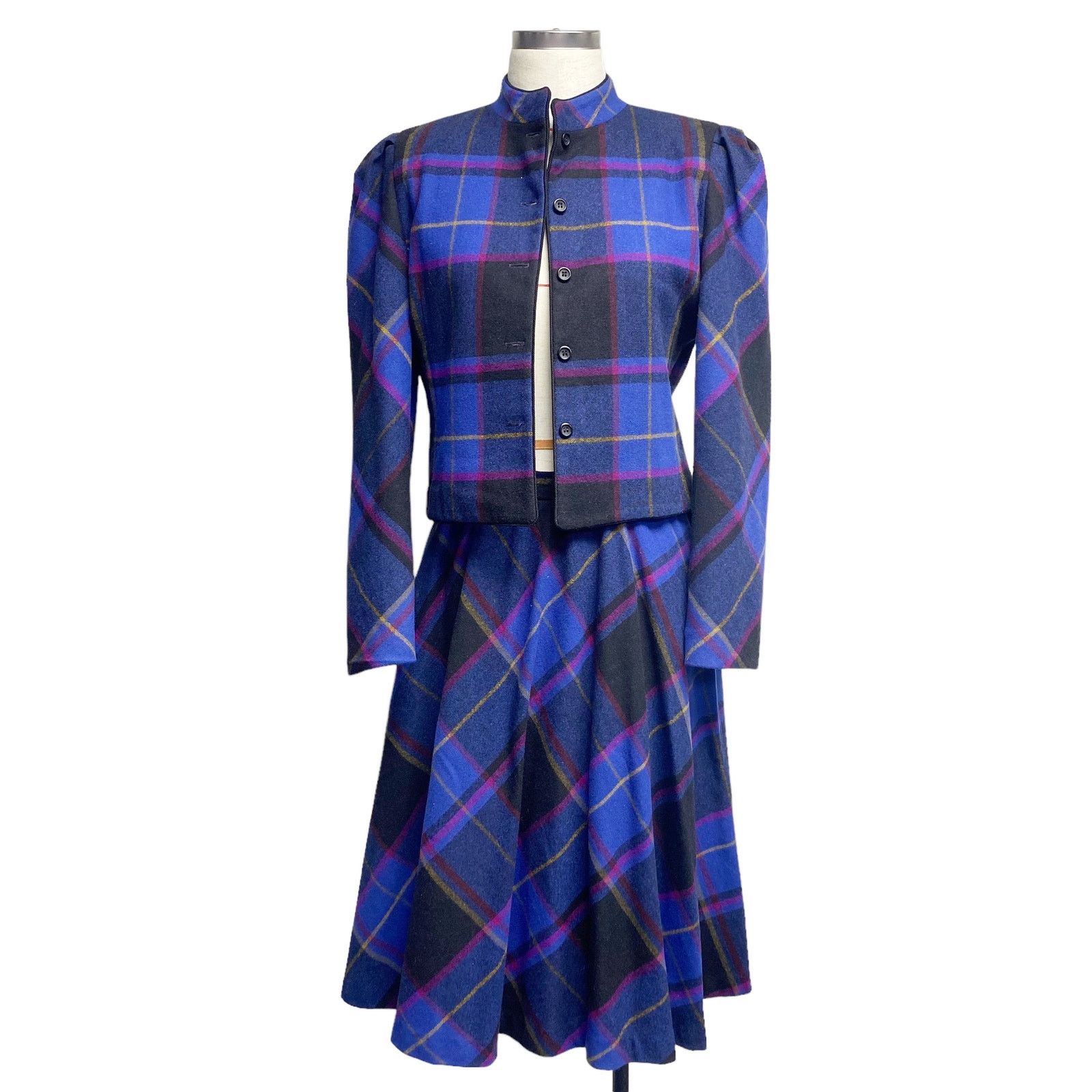 Vintage Vintage Patty Woodard Womens Plaid Tartan Skirt Suit Size ONE SIZE - 4 Thumbnail