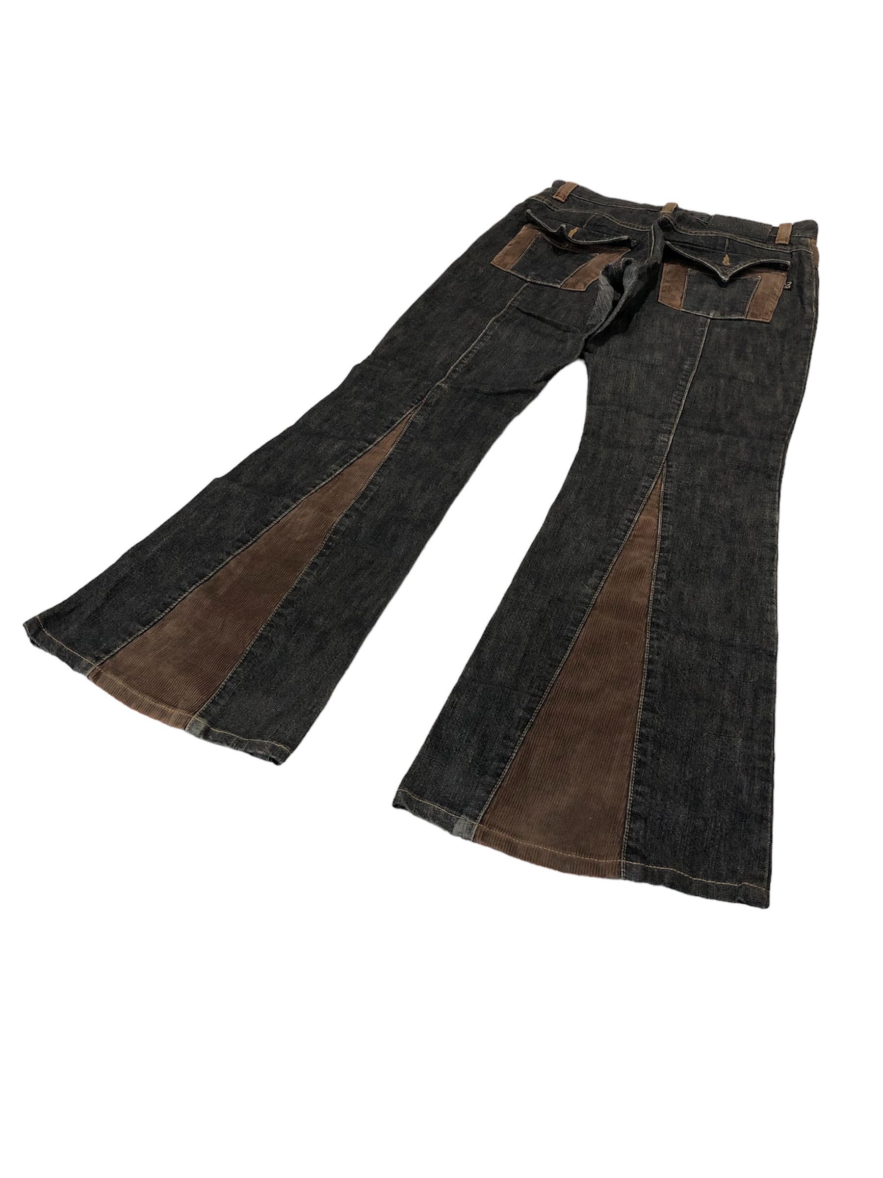 Le Grande Bleu (L.G.B.) Morgan Homme Flared Denim Mix Corduroy Size US 29 - 3 Thumbnail