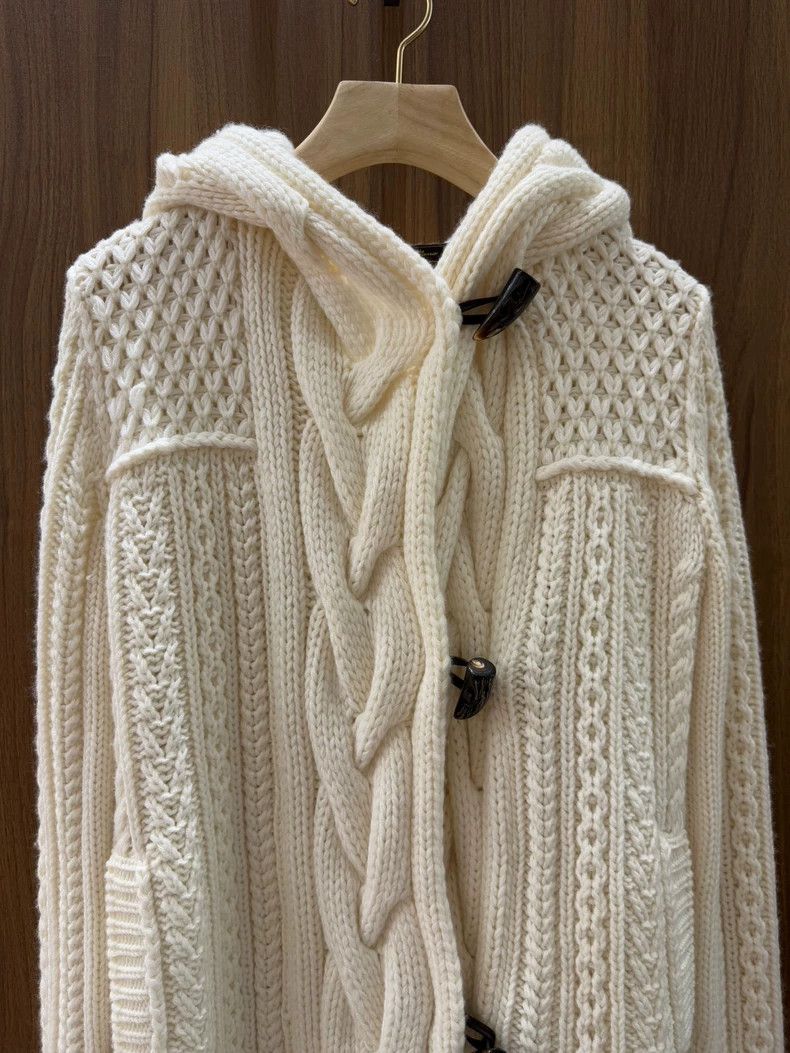 Loro Piana LORO PIANA White cashmere cardigan with hood Size XS / US 0-2 / IT 36-38 - 3 Thumbnail