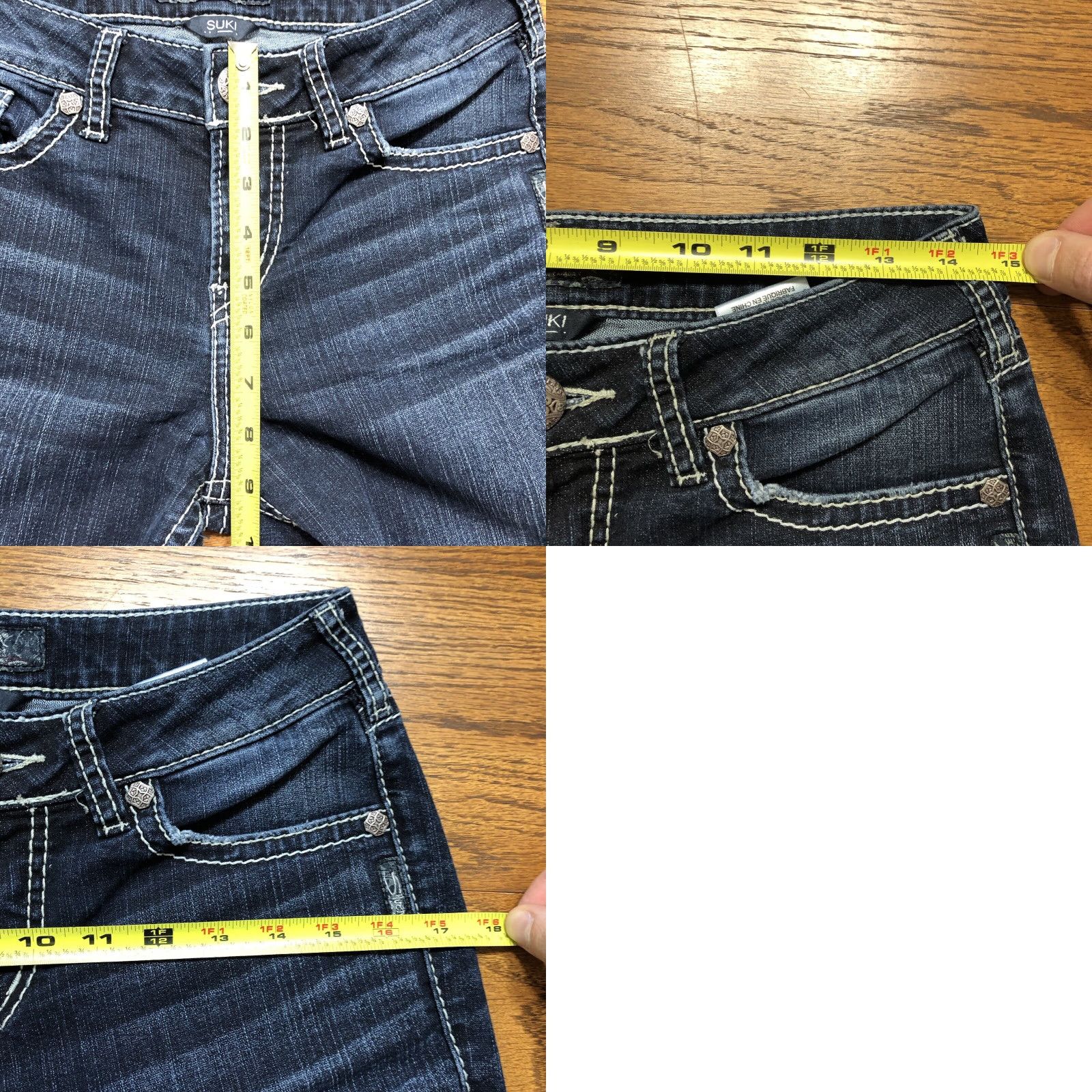 Vintage VINTAGE Silver Suki High Slim Boot Cut Dark Wash Denim Jeans Womens 29 X 32 Jeans Women Slim Bootcut Dark Wash Blue Embroidered Logo 5-Pocket Stretch Size 29" - 9 Thumbnail
