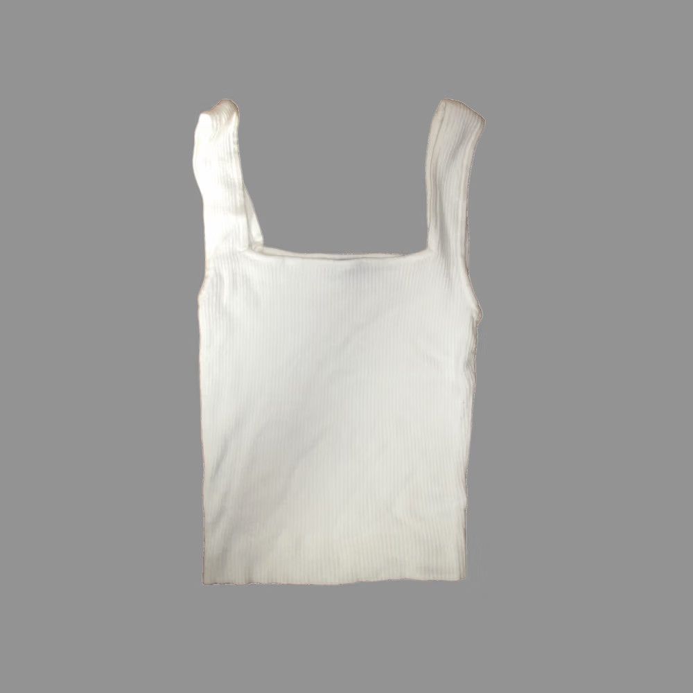 Alife SO Goods for Life Ribbed Crop Tank Top Women's M White Sleeveless Square Neck Tank Cropped Cotton USA Size M / US 6-8 / IT 42-44 - 1 Thumbnail