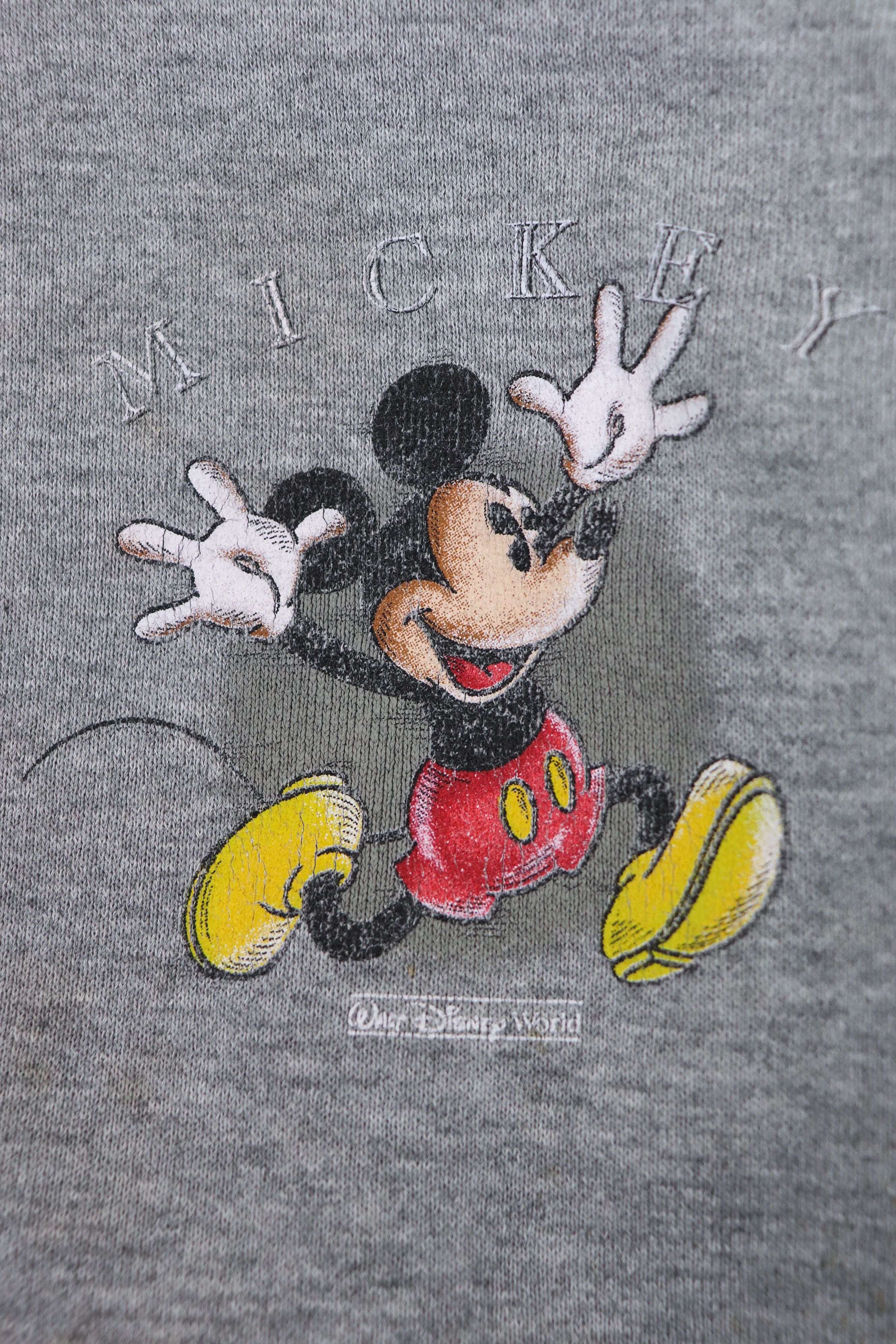 Disney 80-90s Vintage Disney Mickey Mouse Heather Gray Zip Hoodie Size US XL / EU 56 / 4 - 10 Thumbnail