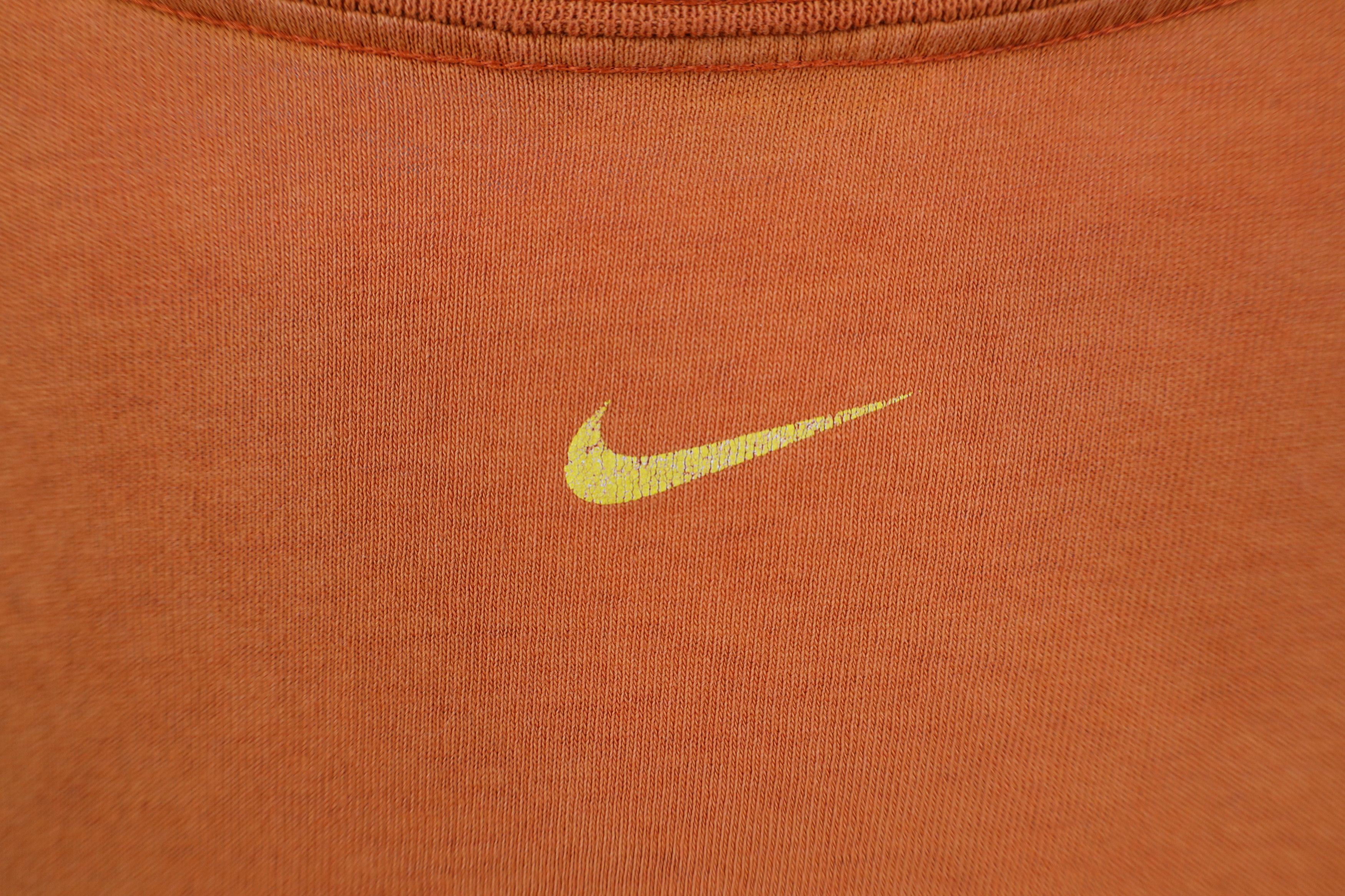 Nike Vintage 90s Y2K Nike Scott Big Center Swoosh T-Shirt Orange Size US XL / EU 56 / 4 - 13 Thumbnail