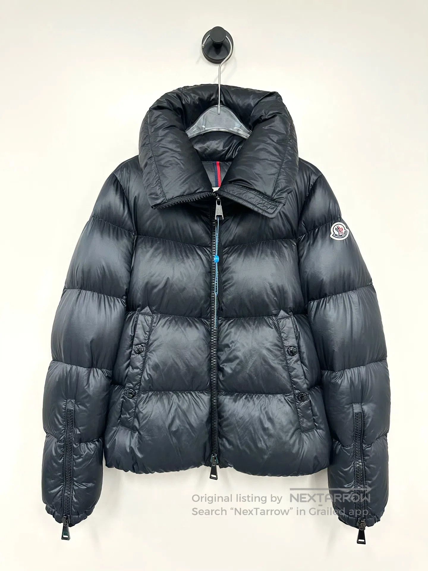 Moncler Moncler Black Sleeve Logo Zipper Down Jacket| Size US XS / EU 42 / 0 - 1 Thumbnail