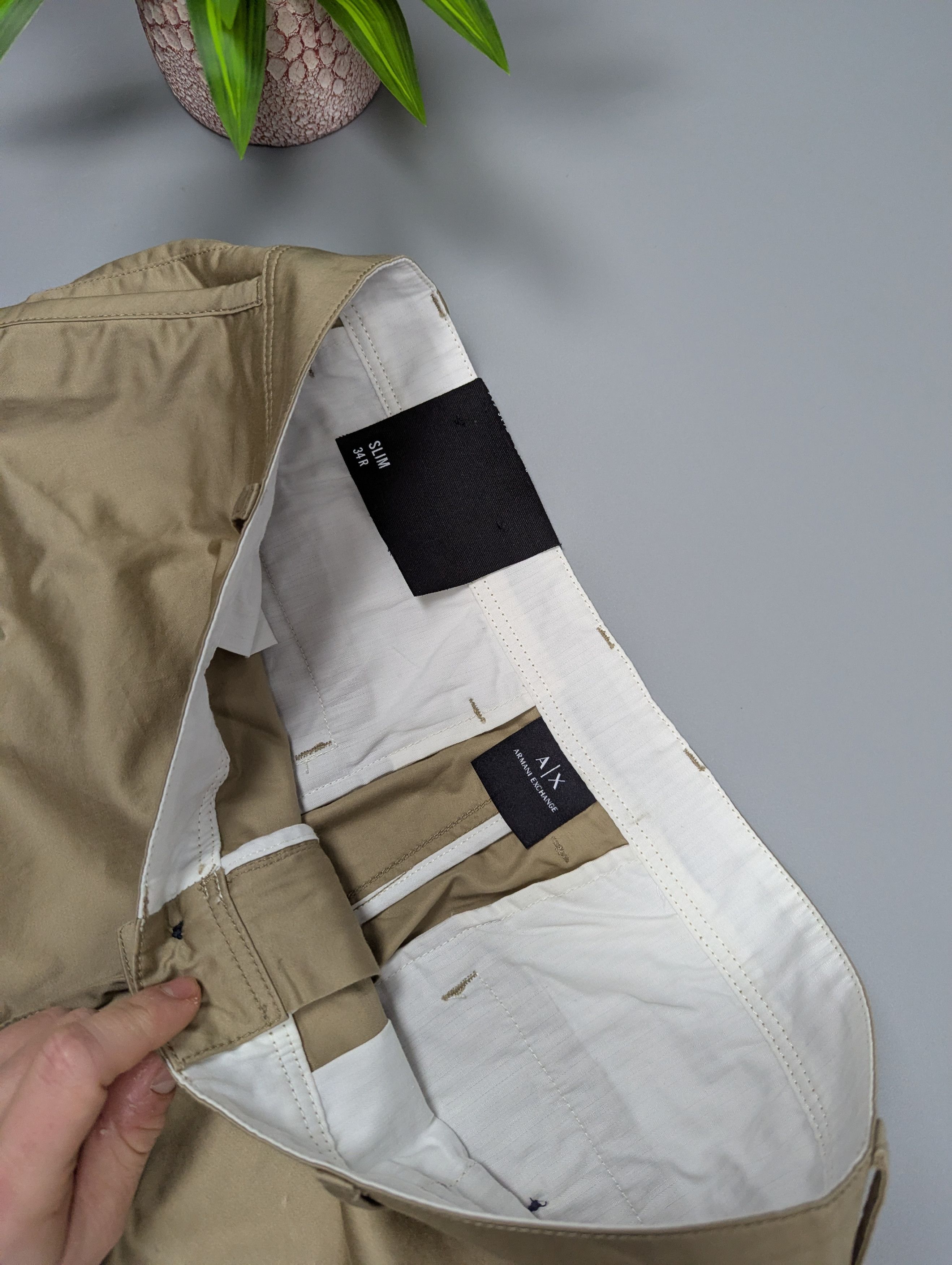 Armani Exchange New Armani Exchange Men's Slim Fit Chinos Beige Pants Size US 34 / EU 50 - 9 Thumbnail