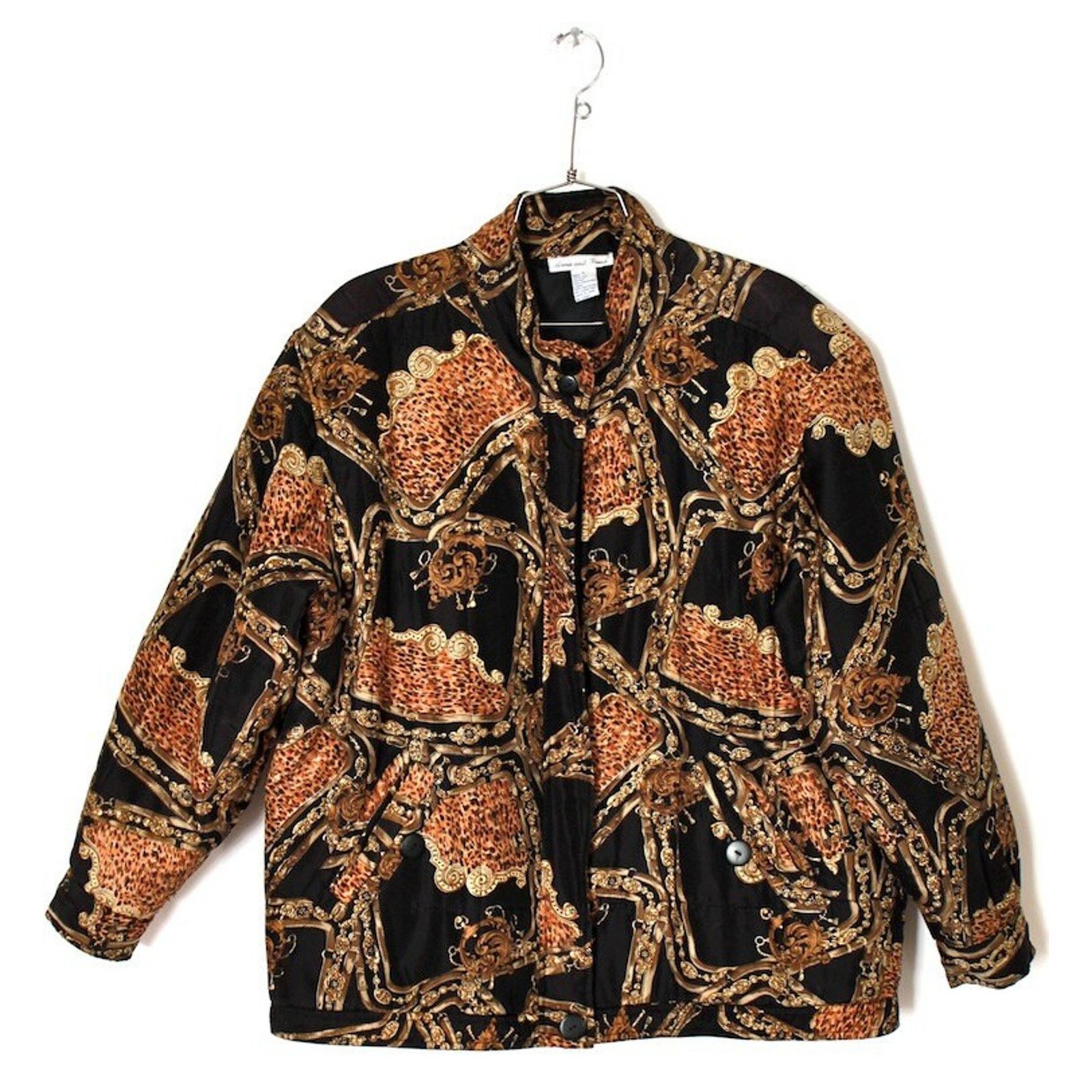 Vintage ULTRA RARE Chains and Leopard Silk Jacket Size L / US 10 / IT 46 - 1 Thumbnail