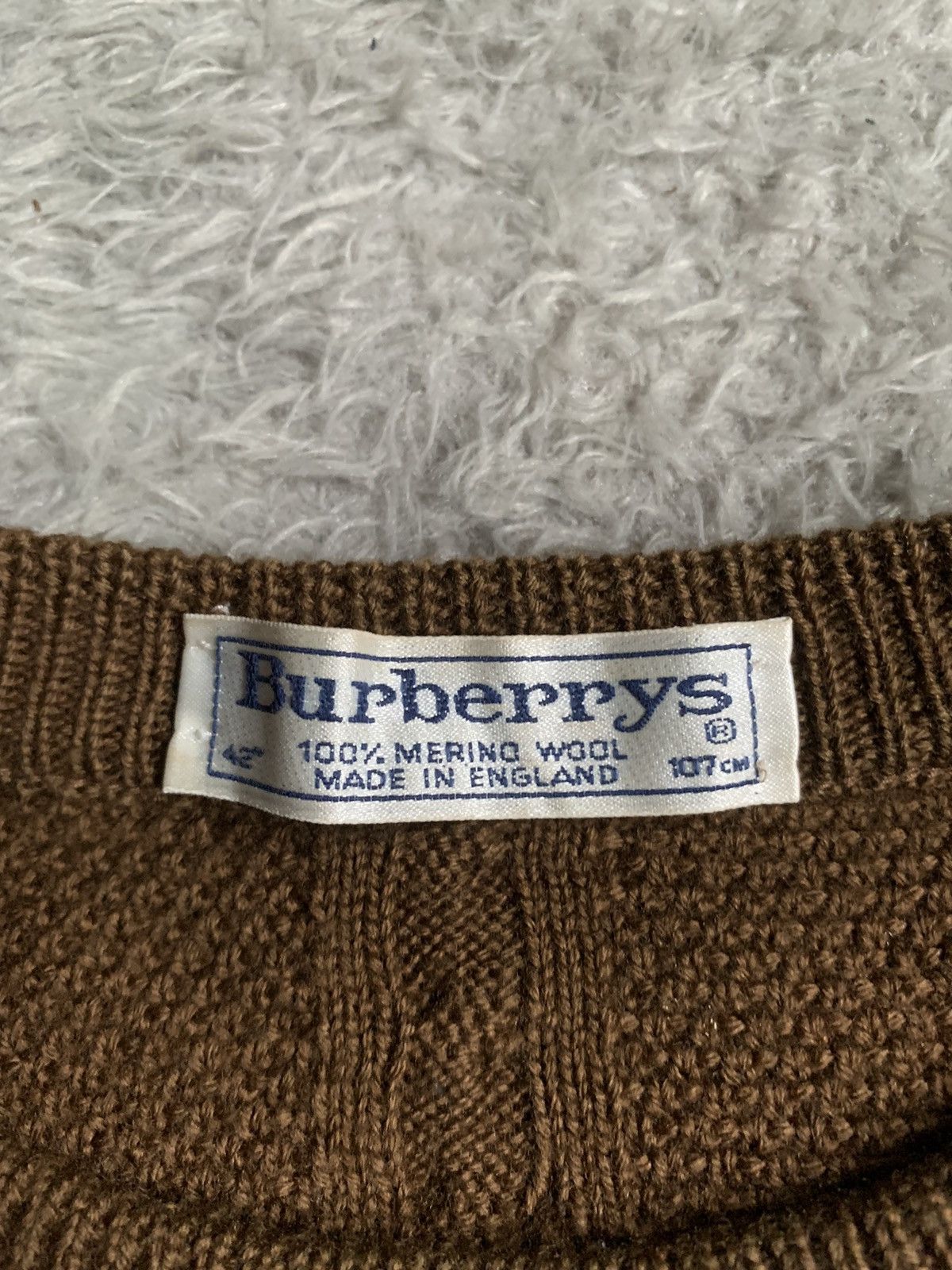 Burberry Vintage 90s Rare Colour Burberrys Cable knit Sweater Size US L / EU 52-54 / 3 - 3 Thumbnail