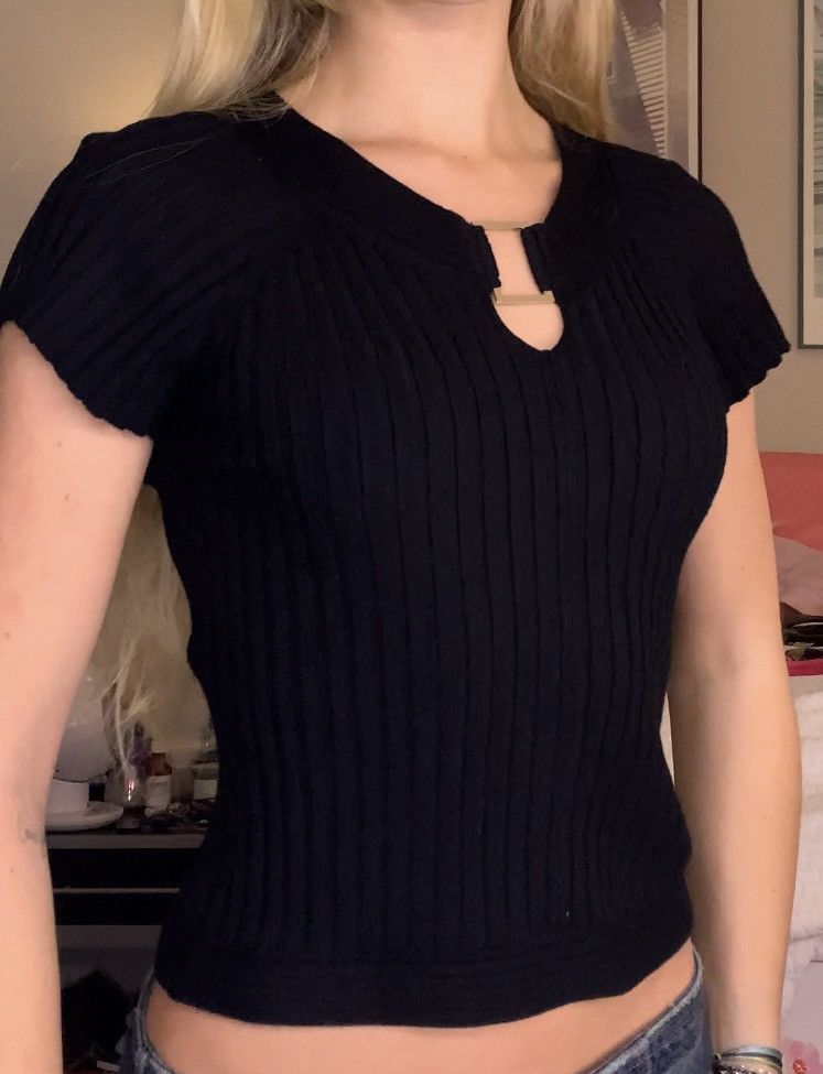 Vintage Black buckle top Size S / US 4 / IT 40 - 3 Thumbnail