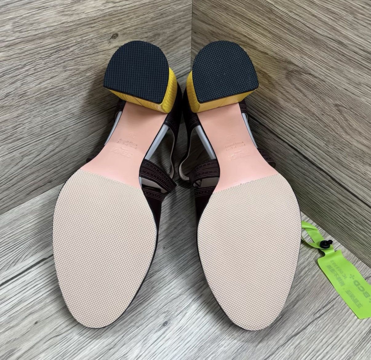Fendi Fendi Brown & Yellow Mary Jane High Heels J41 Size US 6 / IT 36 - 5 Thumbnail