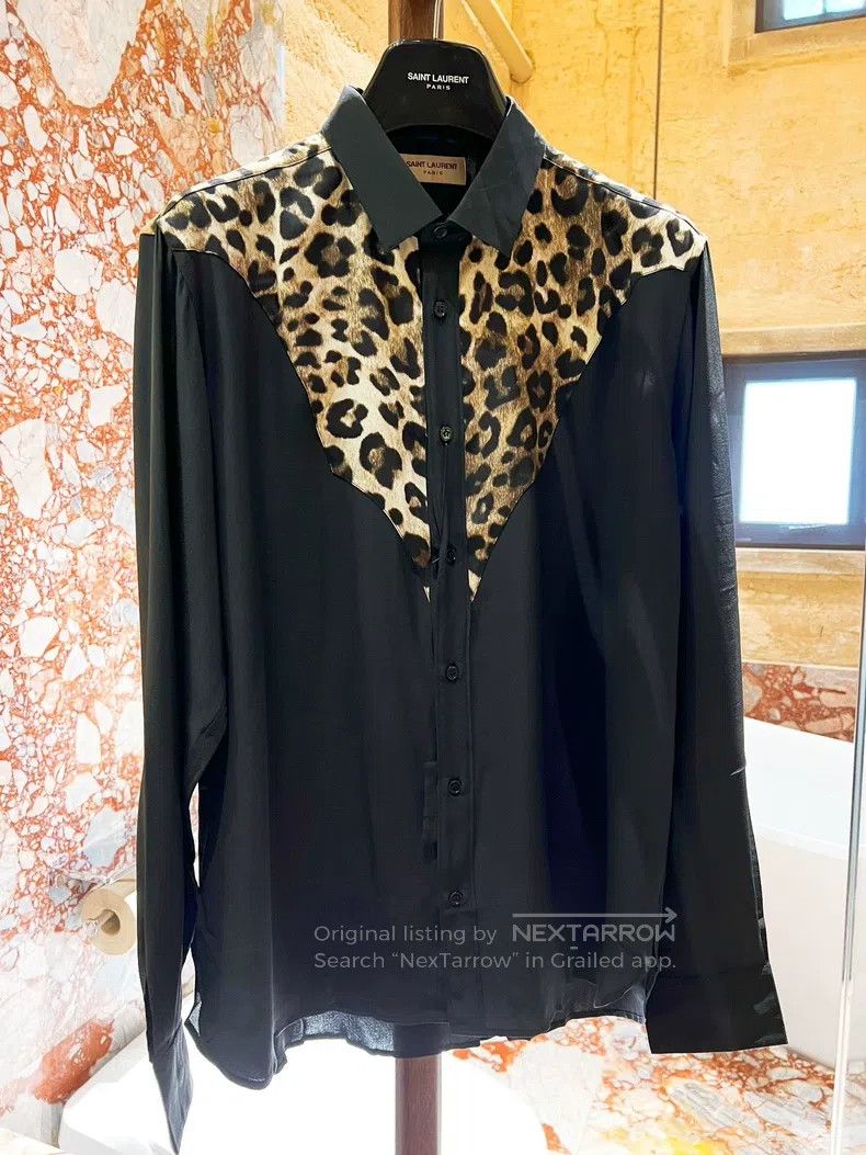 Saint Laurent Paris Saint Laurent Paris size 38 Leopard Print Shirt Size US S / EU 44-46 / 1 - 2 Thumbnail