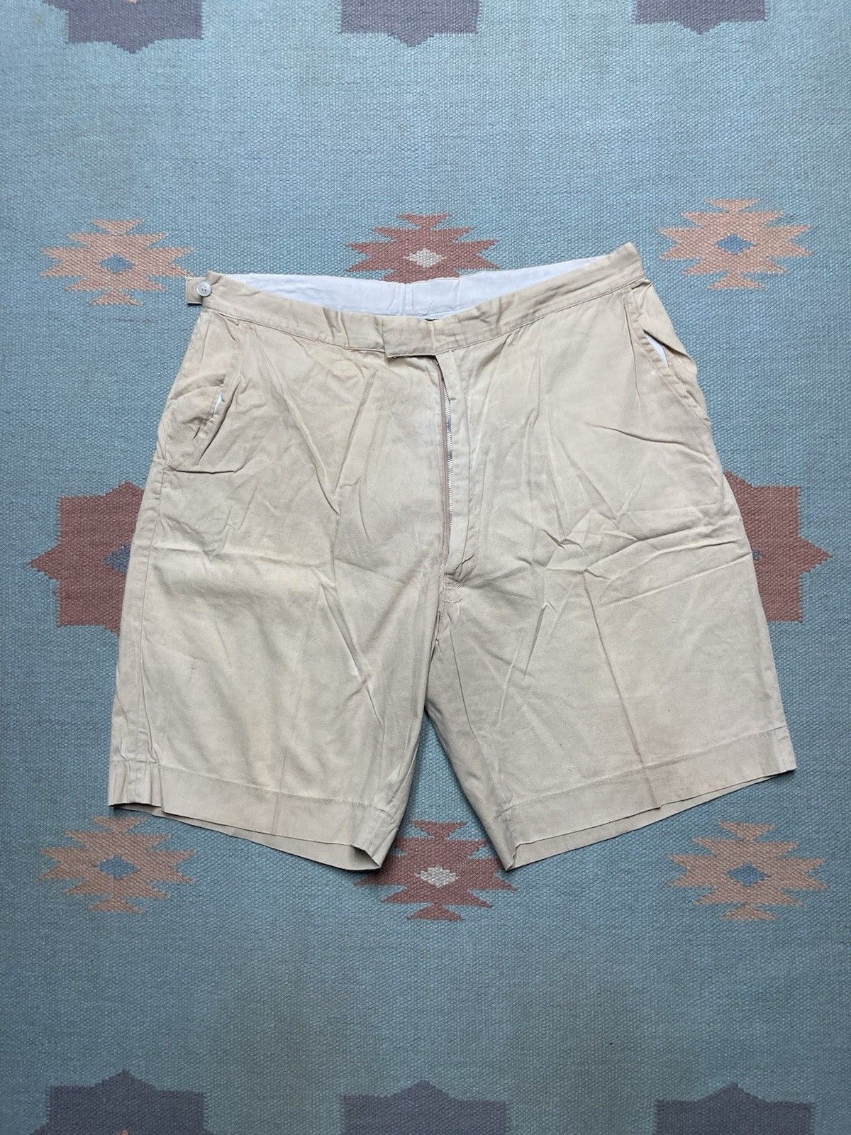 Vintage 70s lightweight cotton shorts khaki tan casual men’s 33 Size US 33 - 1 Thumbnail