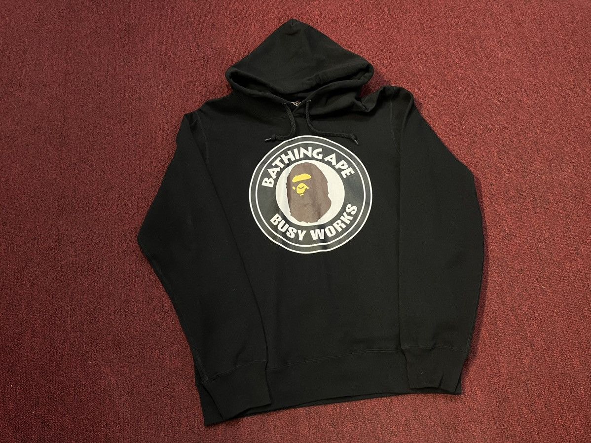 image of Bape Busy Works Pullover Hoodie (Ss22) in Black, Men's (Size XL)