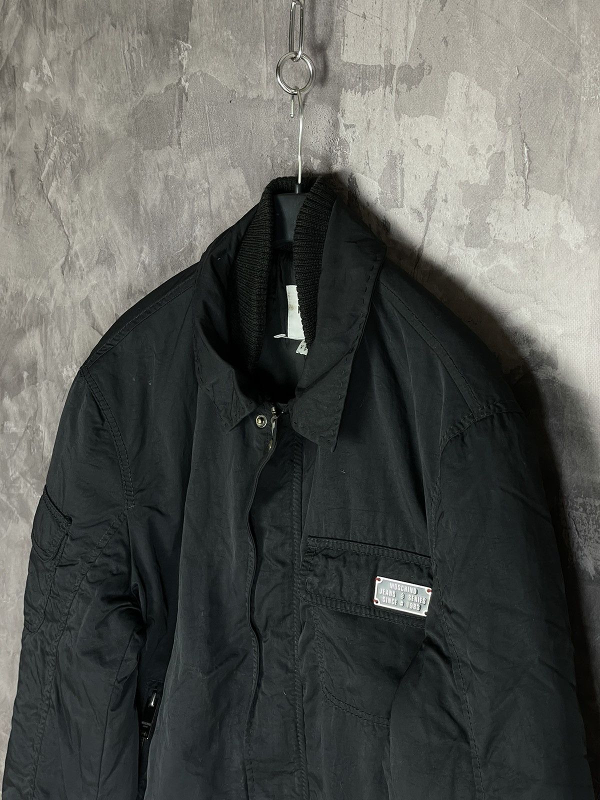 Moschino × Vintage Moschino Total Black Baggy Vintage Bomber Jacket Size US M / EU 48-50 / 2 - 7 Thumbnail