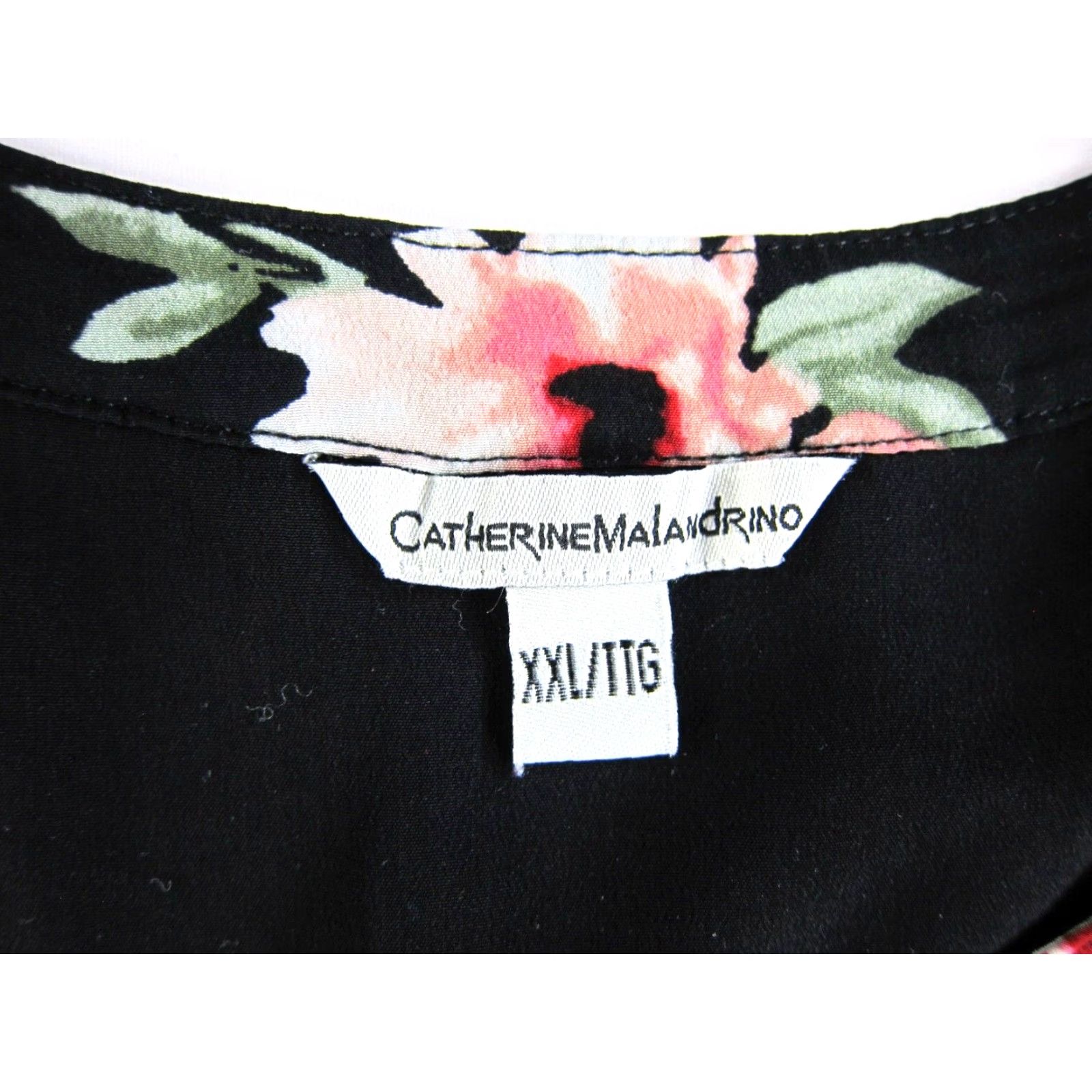 Vintage Catherine Malandrino Black Pink Green Floral Pocket Sleeveless Tank Dress 2XL Size XXL / US 16-18 / IT 52-54 - 3 Thumbnail