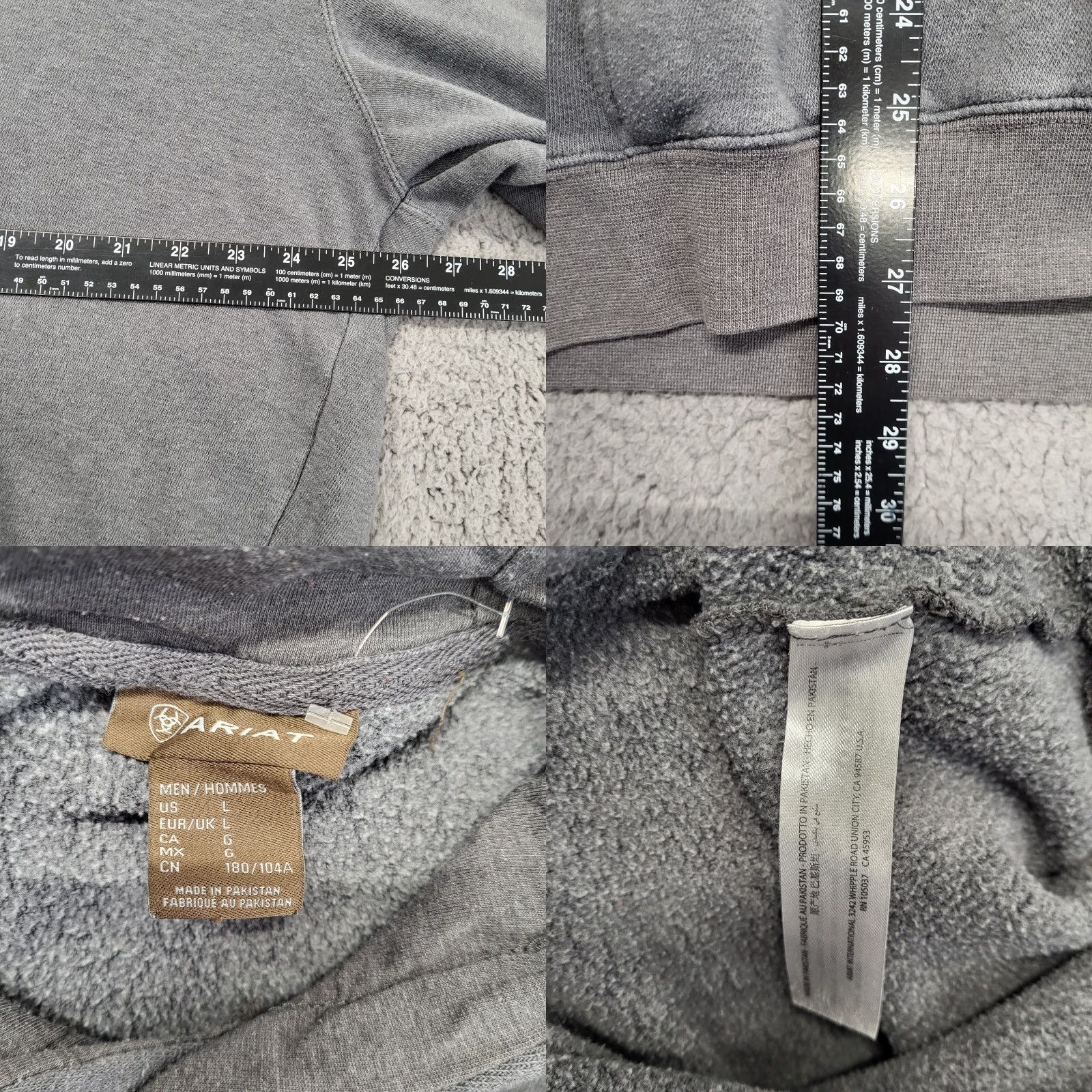 Ariat Ariat Hoodie Sweatshirt Mens Size L Grey Geometric Tree Cowboy Mountain Pullover Hooded Regular Fit Cotton Blend Crew Neck Size US L / EU 52-54 / 3 - 8 Thumbnail