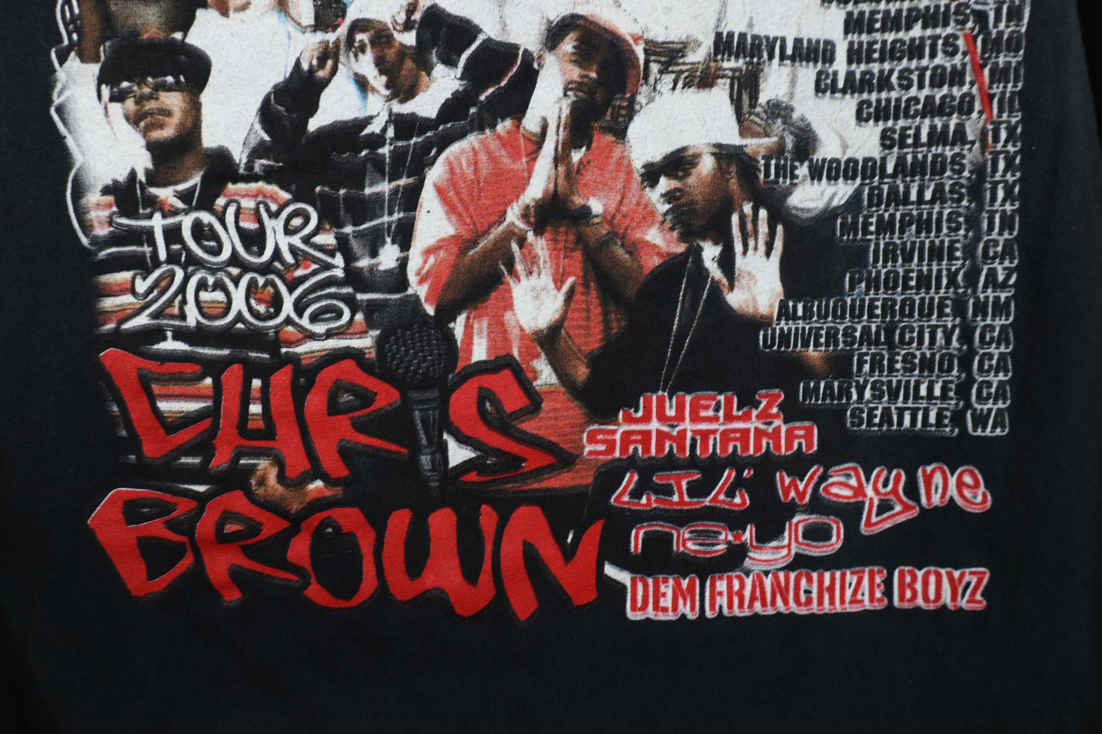 Vintage Vintage 2006 Tour Chris Brown Lil Wayne NeYo Juelz T-Shirt Size US L / EU 52-54 / 3 - 13 Thumbnail