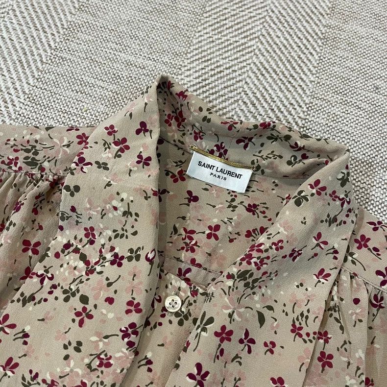 Yves Saint Laurent Saint Laurent Floral Silk Shirt-2508 Size US M / EU 48-50 / 2 - 2 Thumbnail