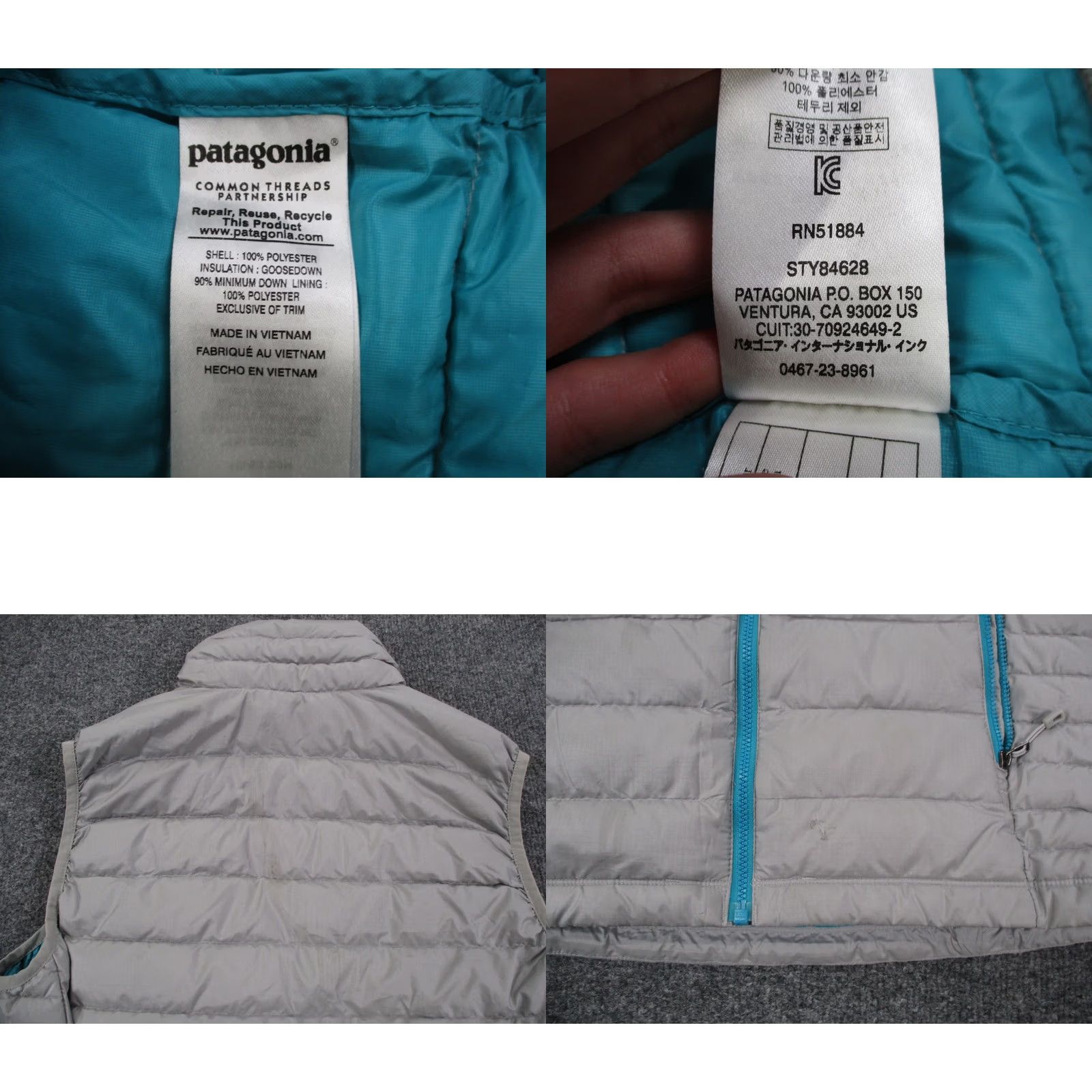 Patagonia Patagonia Vest Women's S Gray Down Puffer Quilted Zip Windproof Pockets Logo 90s Outdoor Casual Jacket Mens Womens Girls Size S / US 4 / IT 40 - 8 Thumbnail