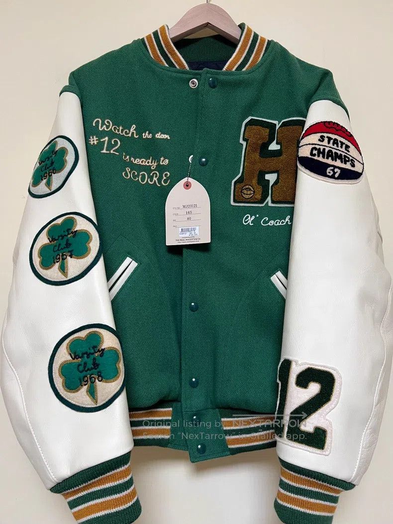 The Real McCoy's The Real McCoys Wool baseball jacket with horseskin sleeve Size US XXS / EU 40 - 1 Thumbnail