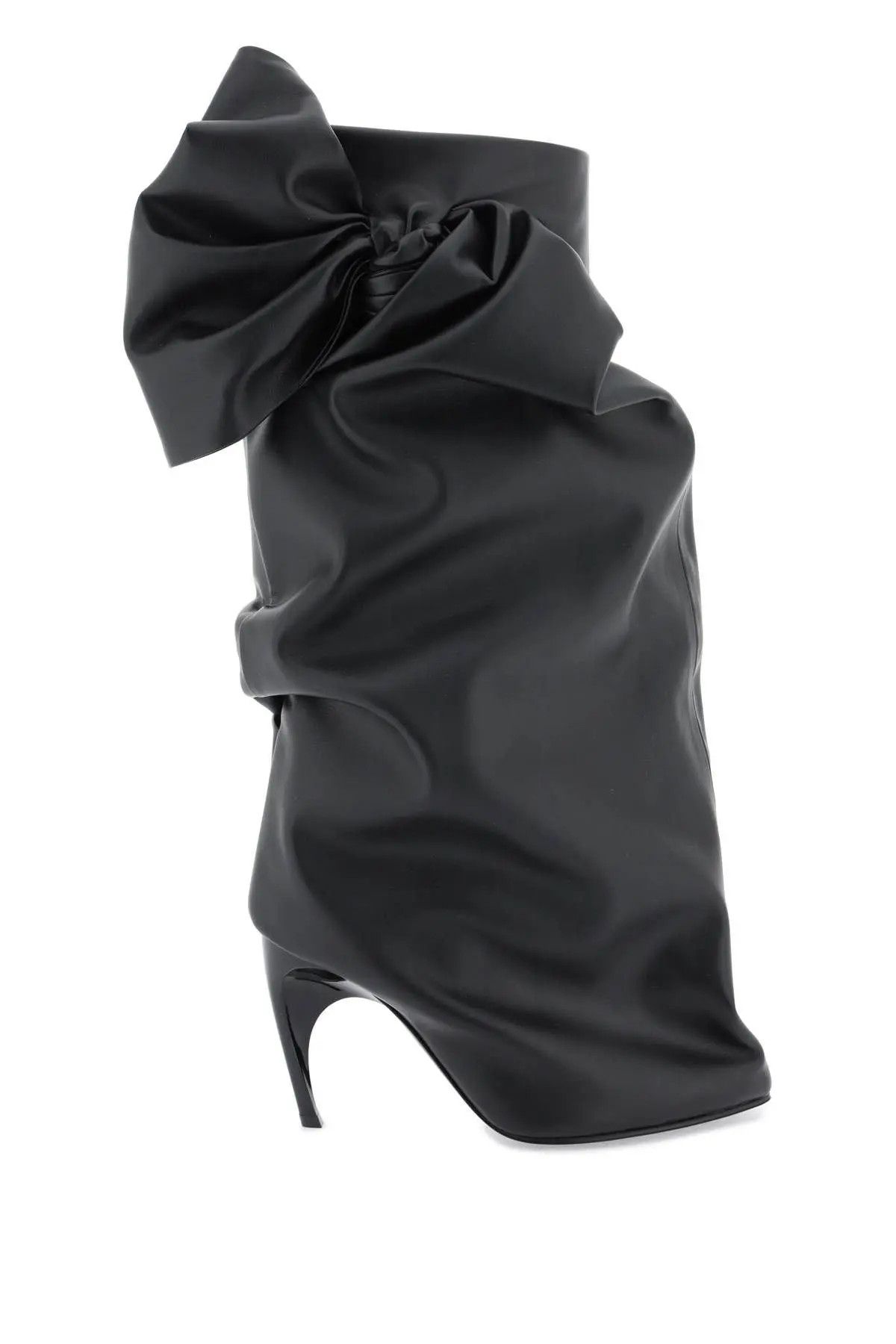 image of Alexander Mcqueen O1S22I1N1223 Armadillo Boots With Bow In Black, Women's (Size 9)